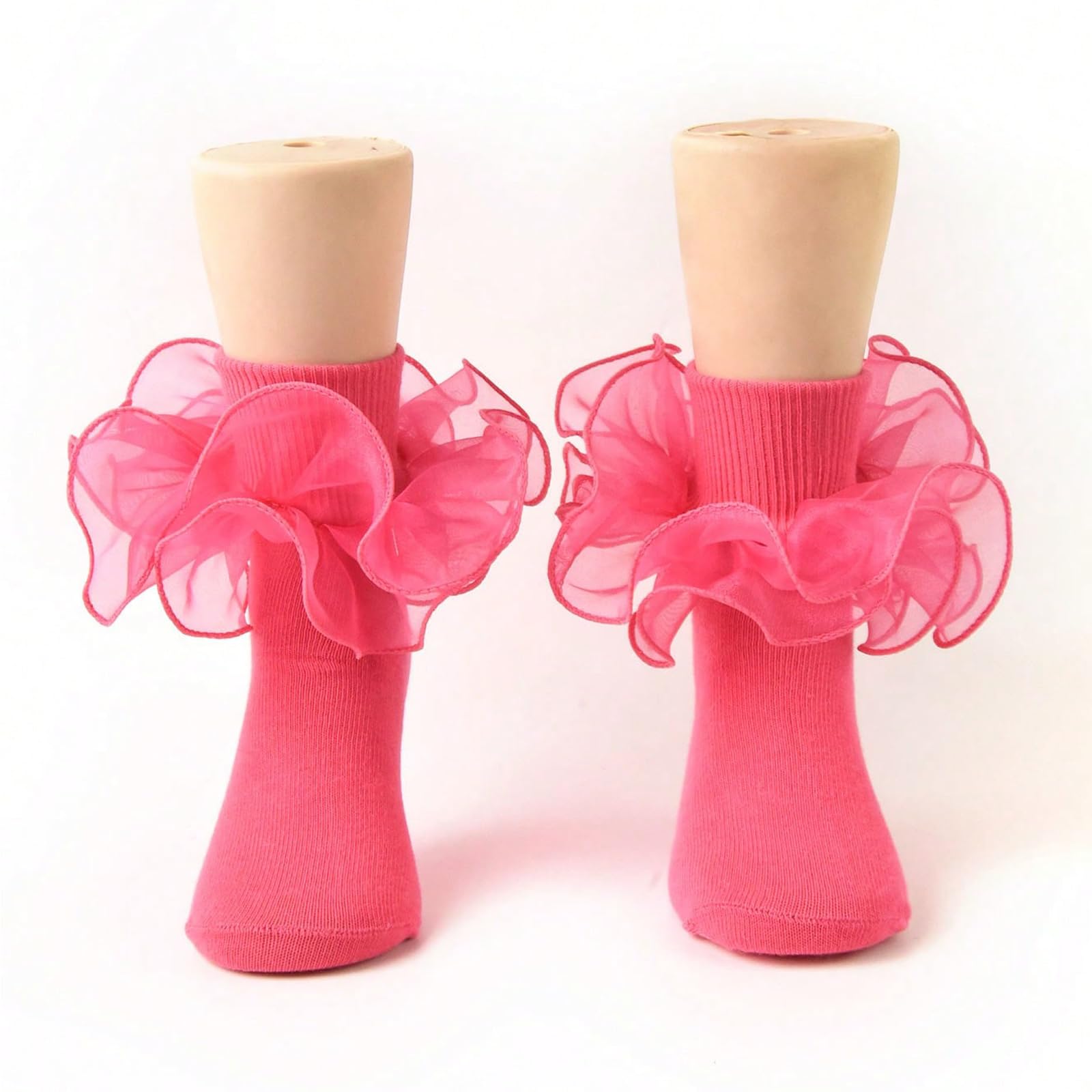 5 Pairs Girls Fluffy Ruffled Edge Princess Dress Socks - Lace Dance Socks for Ballet, Party & Special Occasions