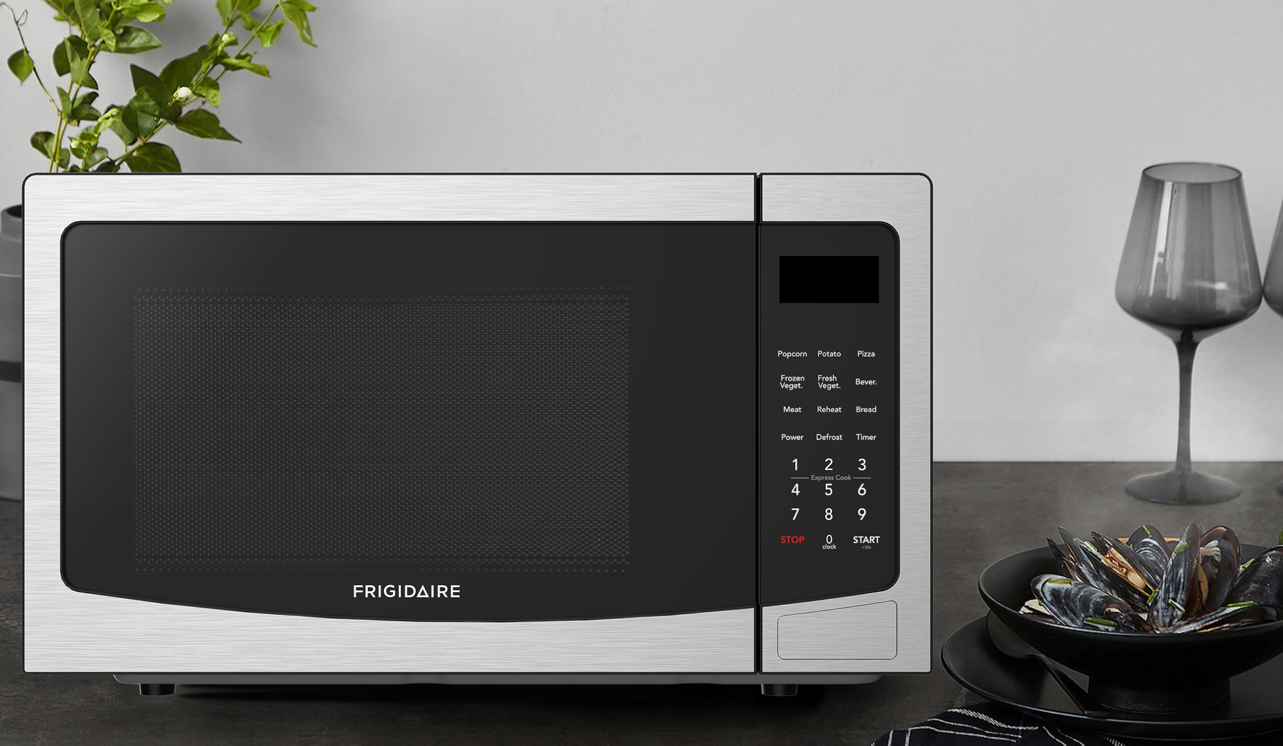 FRIGIDAIRE EMW112 RMW1178 1.1 Cu Ft Stainless Steel Countertop Microwave Oven - 1000W, Multi-Function, Programmable for Home Kitchen - Perfect for Quick Meals, Reheating & Defrosting in Small Spaces