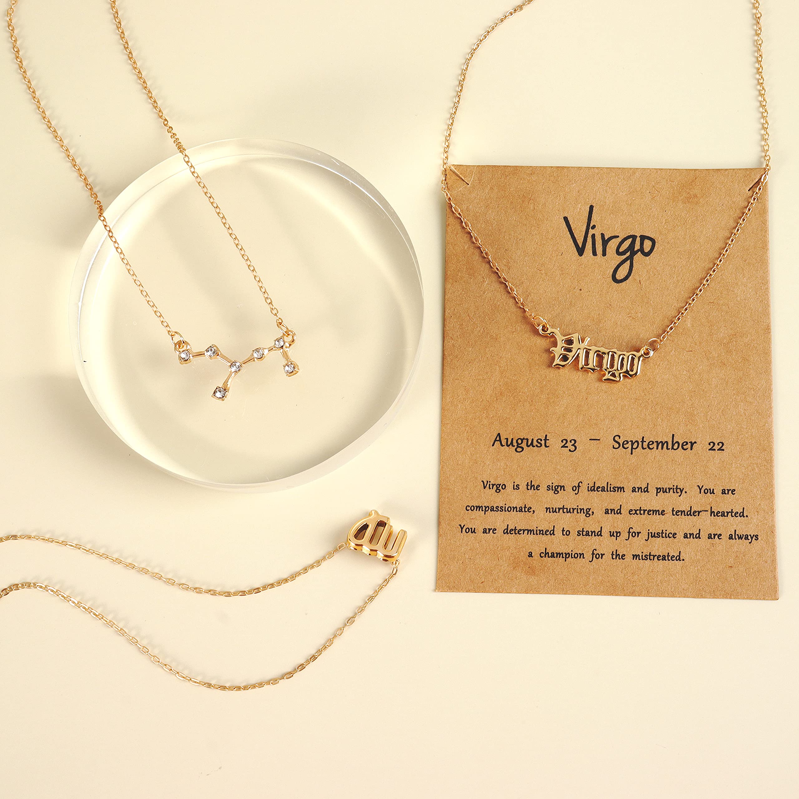 12 Constellation Necklaces for Women - Zodiac Sign Gifts Set of 3, Trendy Stocking Stuffers & Birthday Presents - Perfect for Daily Wear, Special Occasions & Astrology Lovers
