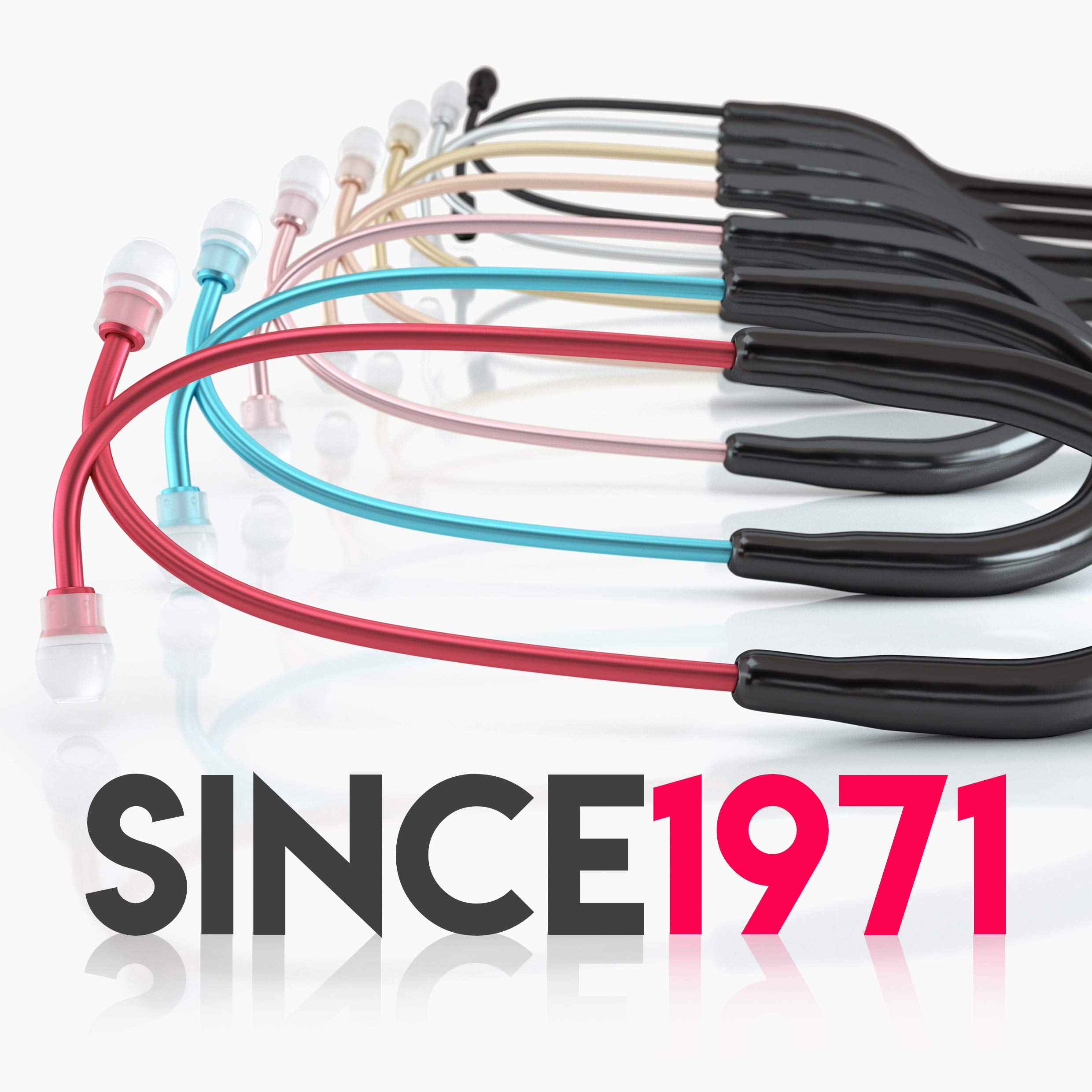**MDF Acoustica Lightweight Dual Head Stethoscope - Black Tube & Red Chestpiece for Doctors, Nurses, Students & Home Health Use (Adult) - Ideal for Medical Exams, Clinical Practice & Home Monitoring**