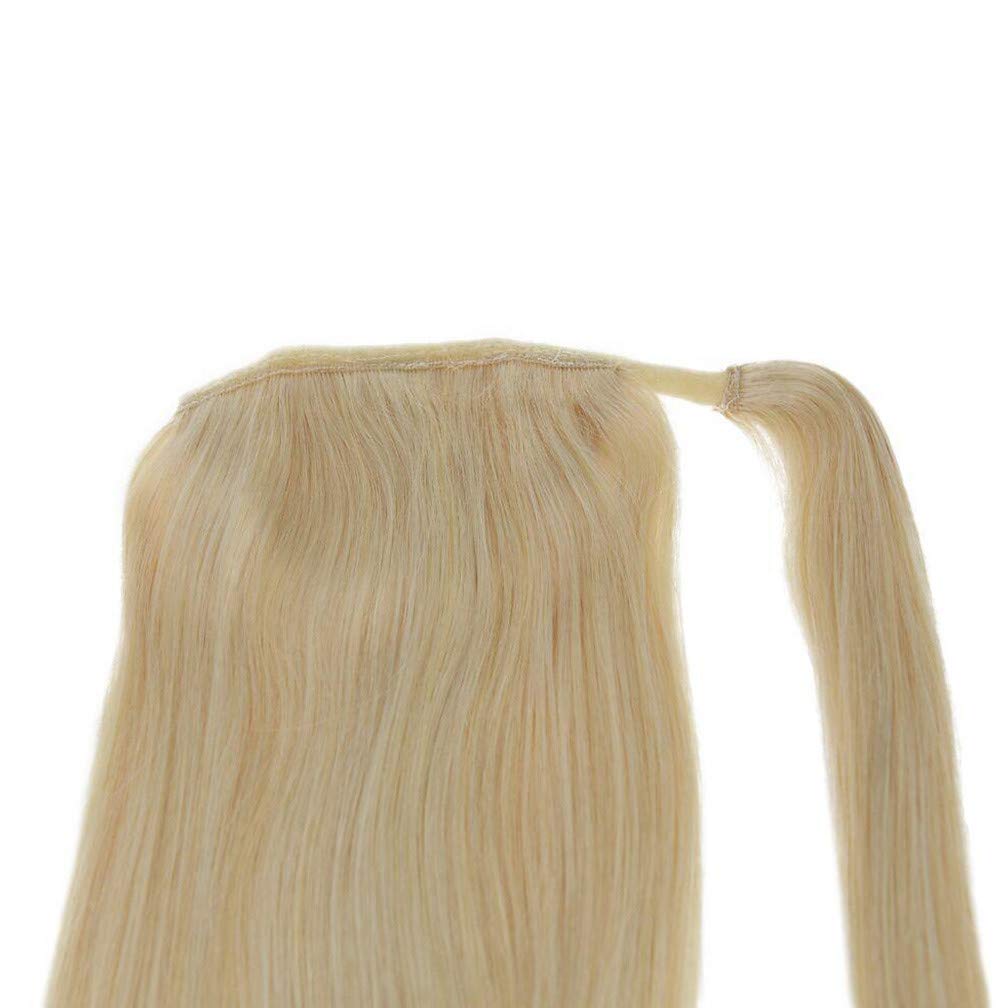 18'' 100g Women's Straight Ponytail Hair Extensions - Clip in Wrap Around Ponytail with Real Remy Human Hair - Drawstring Wig in 27# Color - Perfect for Parties, Weddings & Daily Styling