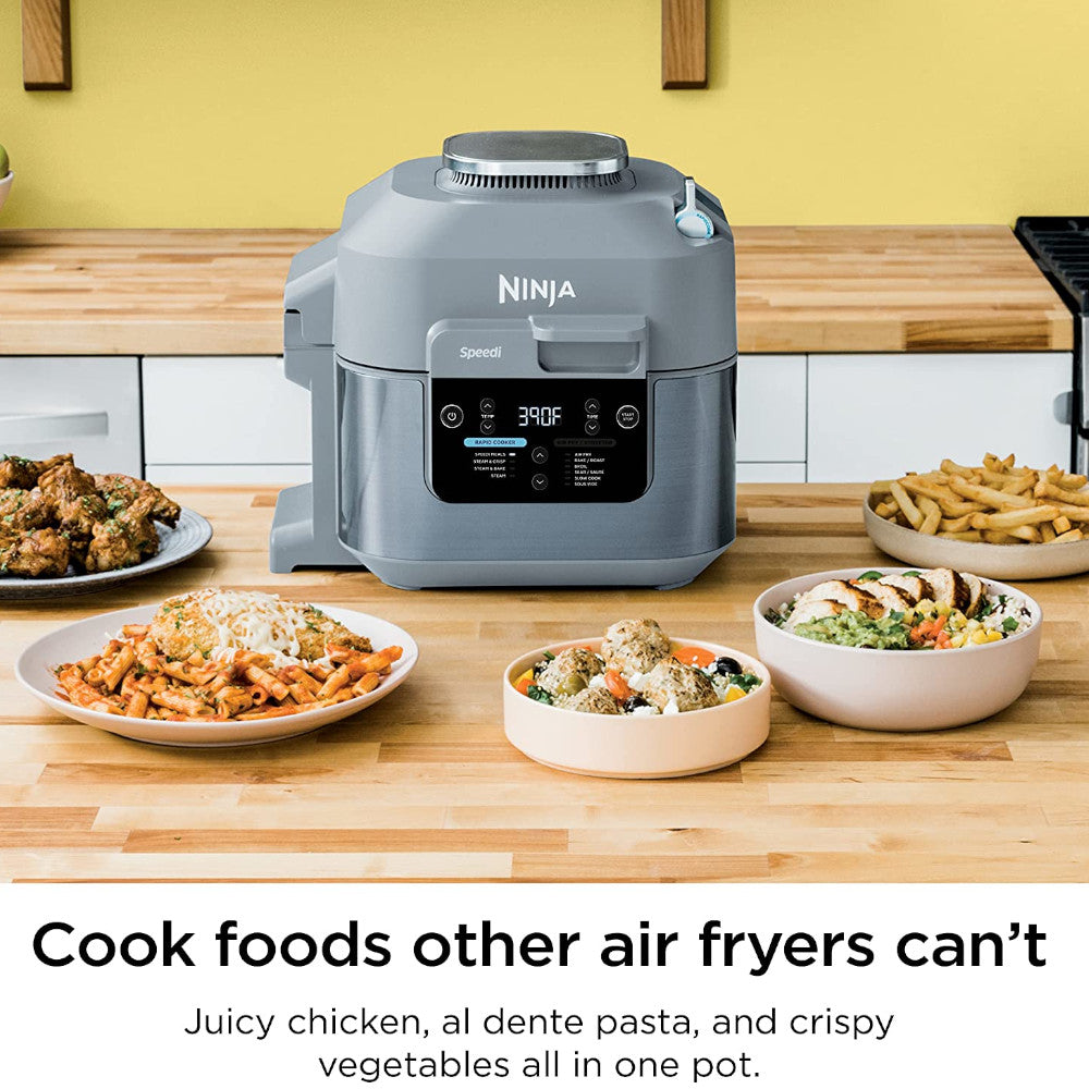 Ninja SF300C Speedi Rapid Cooker & Air Fryer - Certified Refurbished with Home Essentials Warranty - Perfect for Quick Meals, Healthy Air Frying & Family Cooking