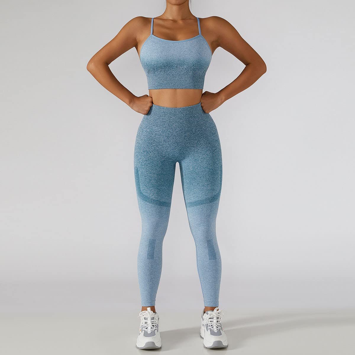 Seamless Bra & Leggings Set - Women's Workout Activewear for Yoga, Gym, Running & Fitness | 2-Piece Comfortable & Stylish Outfit for Exercise & Daily Wear