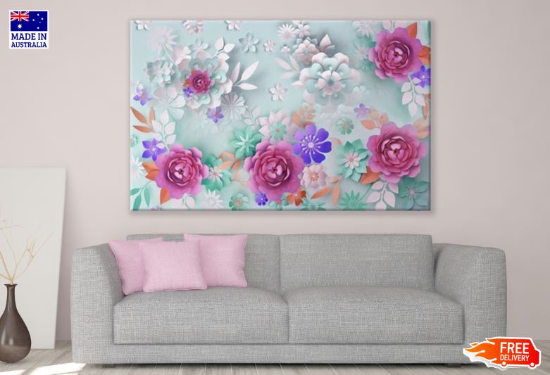 3D Illustration Flowers Print - 100% Australian Made Wall Art for Home Decor, Office & Gifts