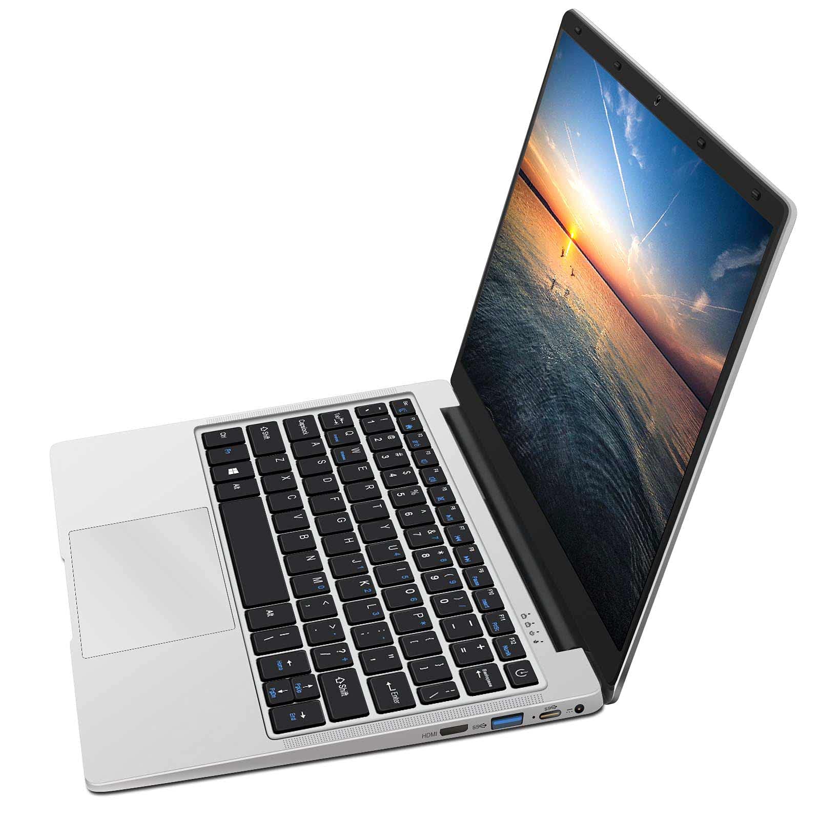 14.1 Inch FHD Laptop - 1920x1080 Windows 10 Notebook with 6GB RAM, 64GB SSD, Expandable Storage up to 1TB, WiFi, Bluetooth, HDMI, Webcam & Wireless Mouse - Perfect for Work, Study & Entertainment (Gray)