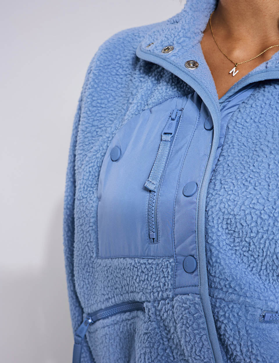 Hit The Slopes Fleece Jacket - Blue Grey | Warm Winter Outerwear for Skiing, Snowboarding & Outdoor Adventures