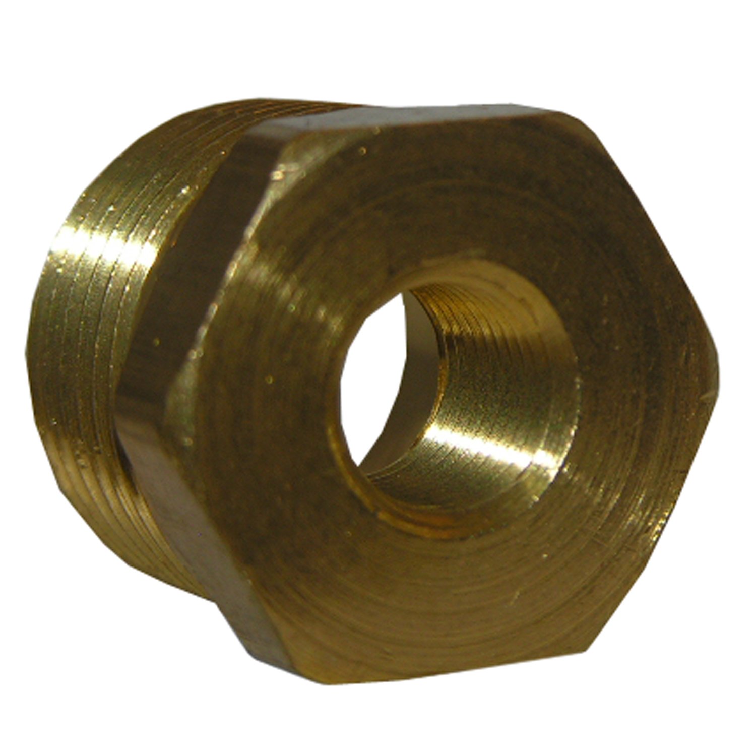 LASCO 17-9249 1/2-Inch Male to 1/4-Inch Female Brass Hex Bushing Adapter - Plumbing, HVAC, and Water Supply Fittings for Home and Industrial Use