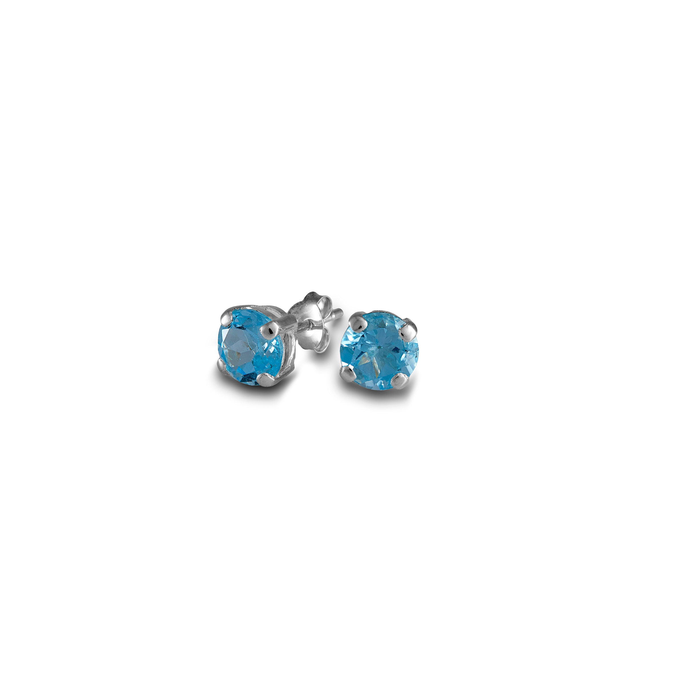 Blue Topaz Stud Earrings for Women - 925 Sterling Silver Gemstone Earrings | Perfect for Everyday Wear, Gift Giving & Special Occasions