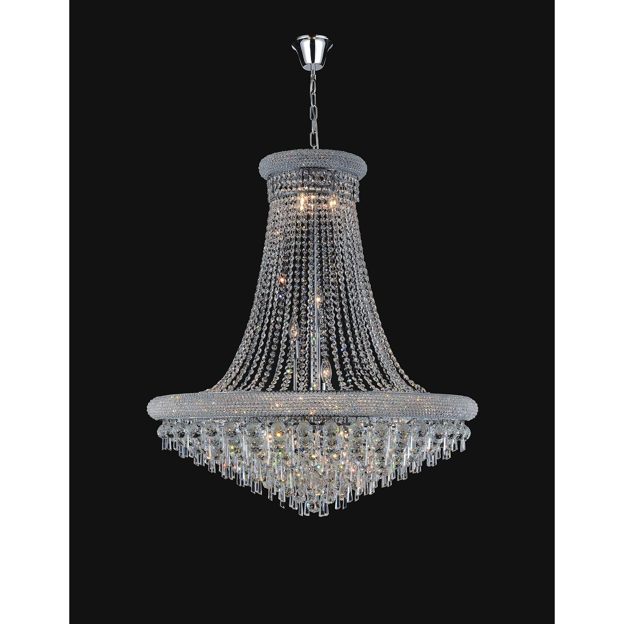 20-Light Chrome Finish Modern Chandelier - Elegant Dining Room & Living Room Ceiling Light Fixture for Home Decor