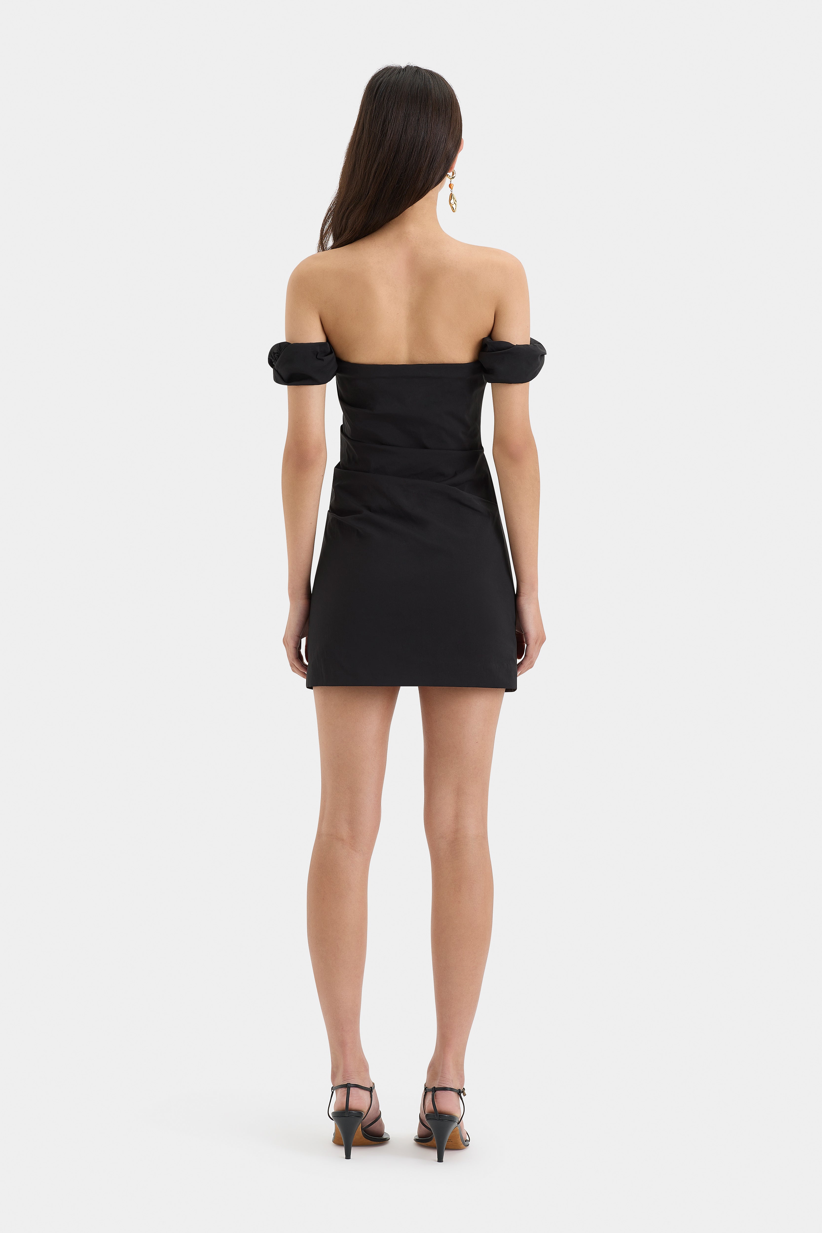 Carmen Draped Mini Dress for Women - Elegant Party & Evening Wear - Sexy Bodycon Cocktail Dress for Night Out, Club, Date Night