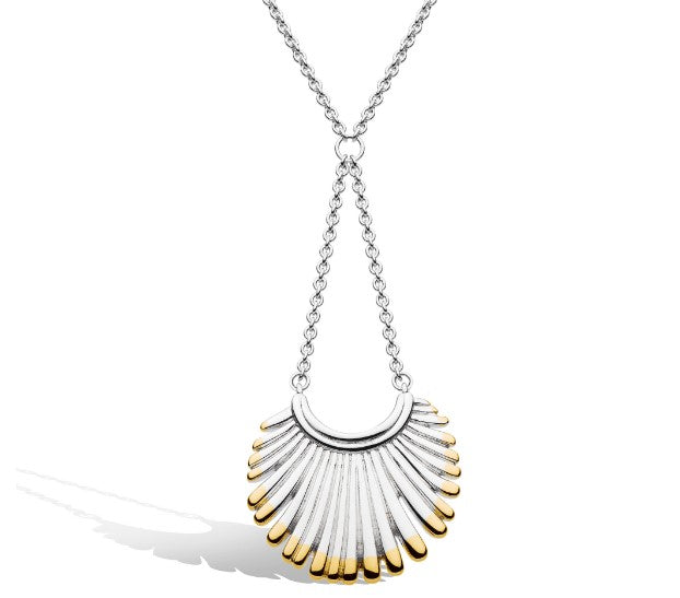 Elegant Golden Fan Chandelier Necklace for Women - Vintage Crystal Pendant Jewelry for Evening Parties, Weddings & Special Occasions