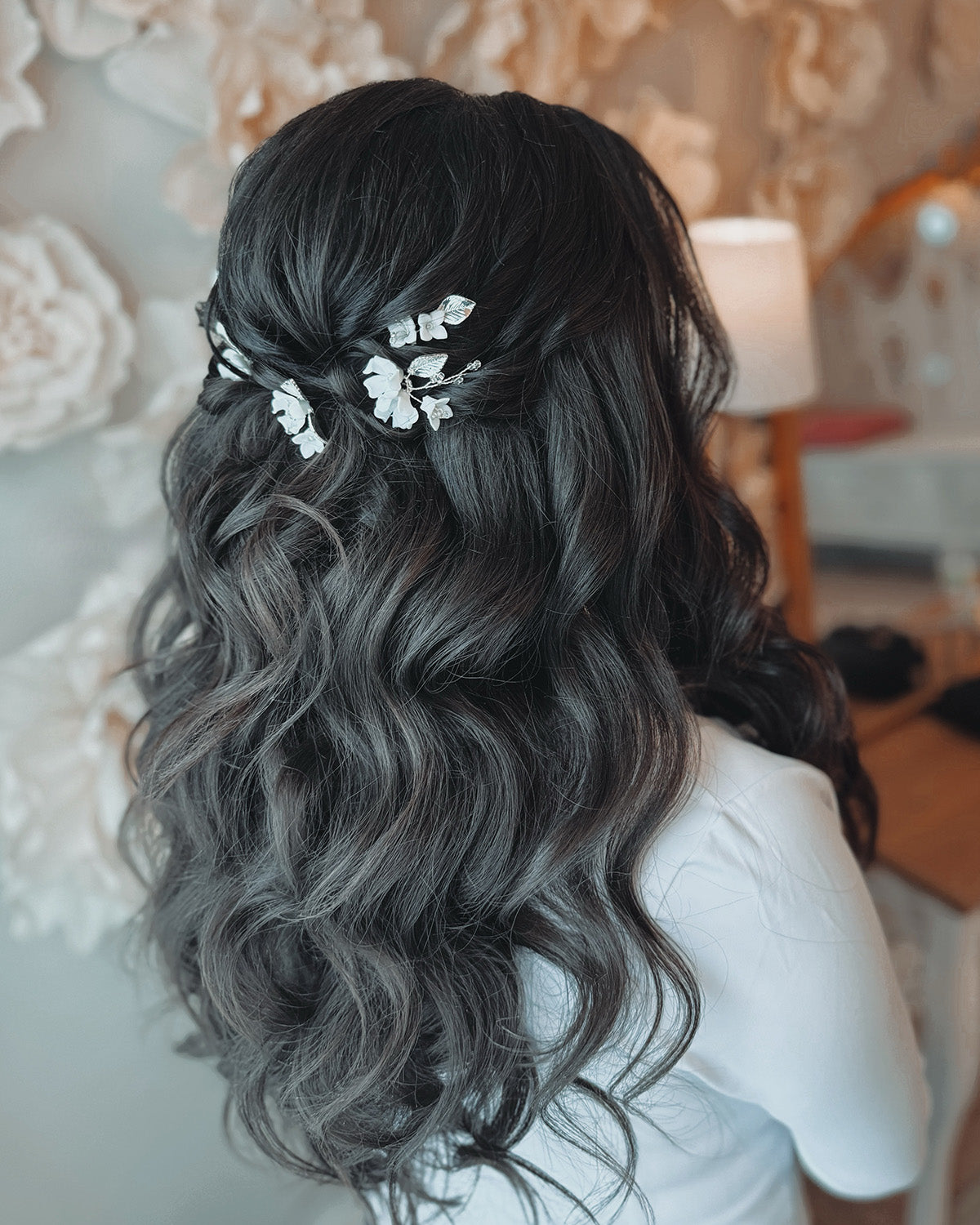 Floral Hair Pins for Women - Elegant Sara Hair Clips Set of 5 - Perfect for Weddings, Parties & Everyday Style