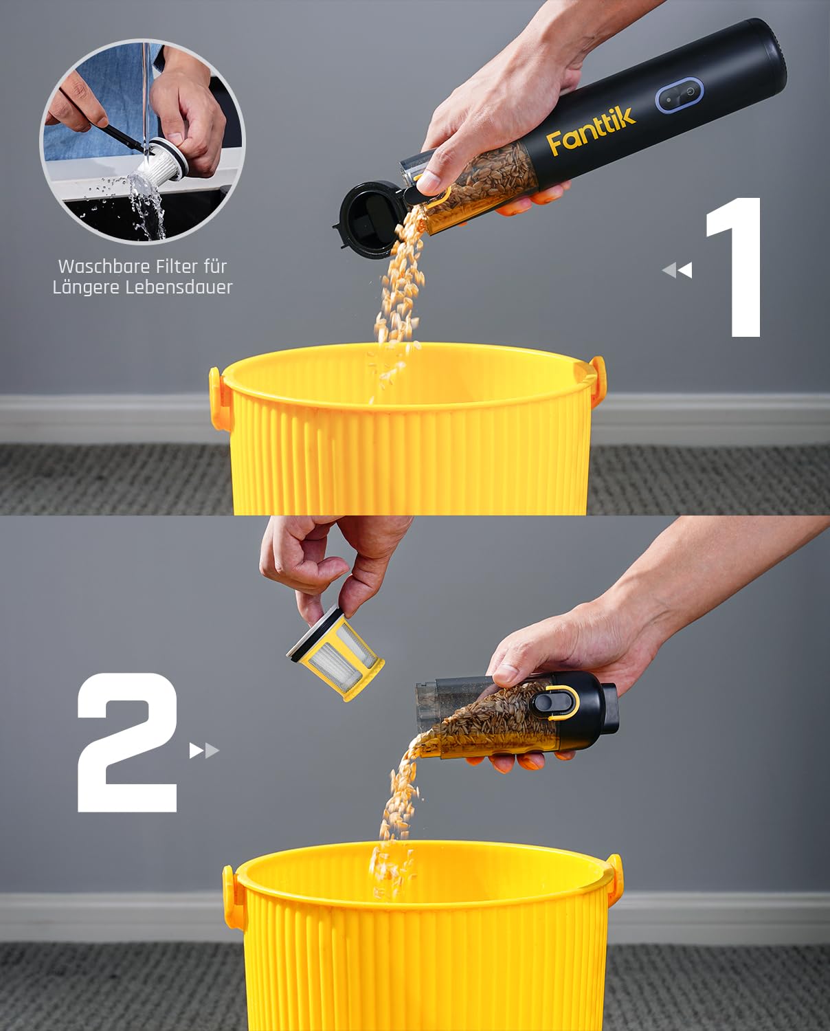 Fanttik Slim V8 Apex Cordless Car Vacuum Cleaner - 19000Pa/45AW Powerful Suction, 4-in-1 Portable Handheld Vacuum with RobustClean™ Technology - Perfect for Car Detailing, Office Desks, Keyboards & Home Cleaning
