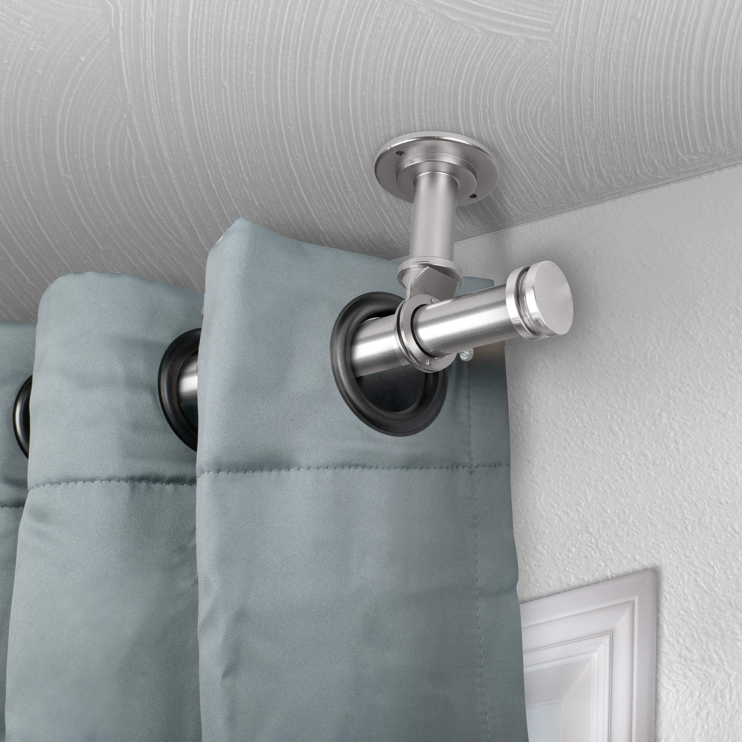Rod Desyne Rodeo 1-Inch Adjustable Ceiling Curtain Rod - 66 to 120 Inches, Satin Nickel Finish - Perfect for Room Dividers, Window Treatments & Home Decor