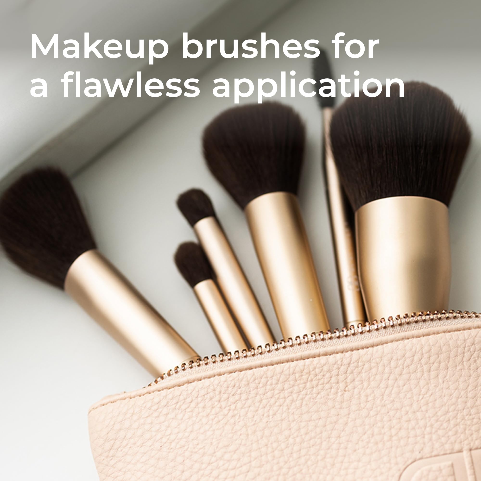 Professional Makeup Brush Set - 8 Piece Ergonomic Cosmetic Brushes for Face & Eye Makeup Application | Perfect for Daily Beauty Routine & Professional Makeup Artists