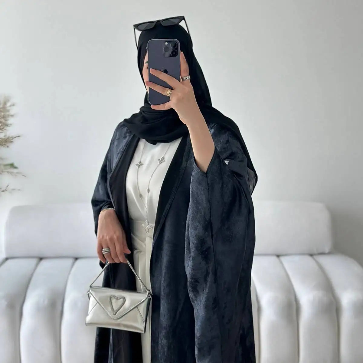 Elegant Muslim Women's Open Abaya Dress - Modest Long Cardigan for Prayer & Daily Wear - Perfect for Hijab Outfits & Special Occasions