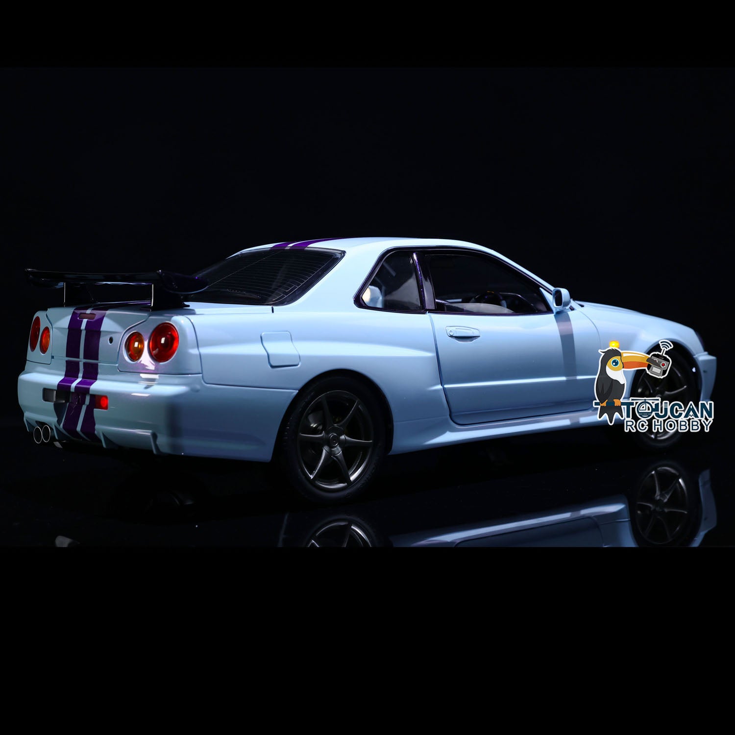 1/8 Scale 4WD Metal RC Racing Car - R34 4x4 High Speed Remote Control Drift Vehicle with Sound & Smoke Effects (RTR Ready-to-Run) - Perfect for Indoor/Outdoor Racing, Drifting & Off-Road Adventures