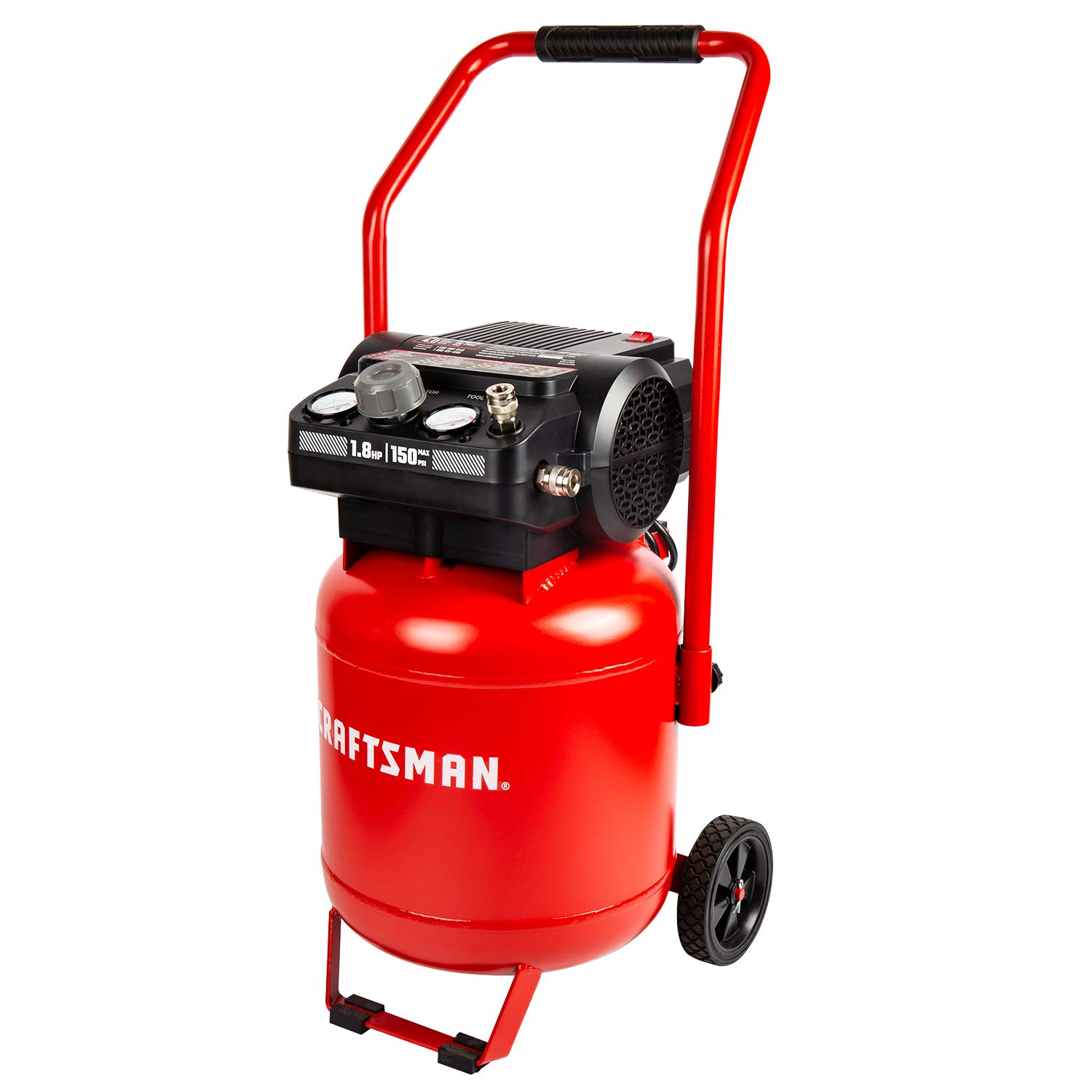 Craftsman 10 Gallon 1.8 HP Oil-Free Air Compressor - 150 PSI Max, Vertical Portable Air Tool for Home Garage & Workshop (Model CMXECXA0331042) - Perfect for Inflating Tires, Powering Nail Guns & Airbrushing