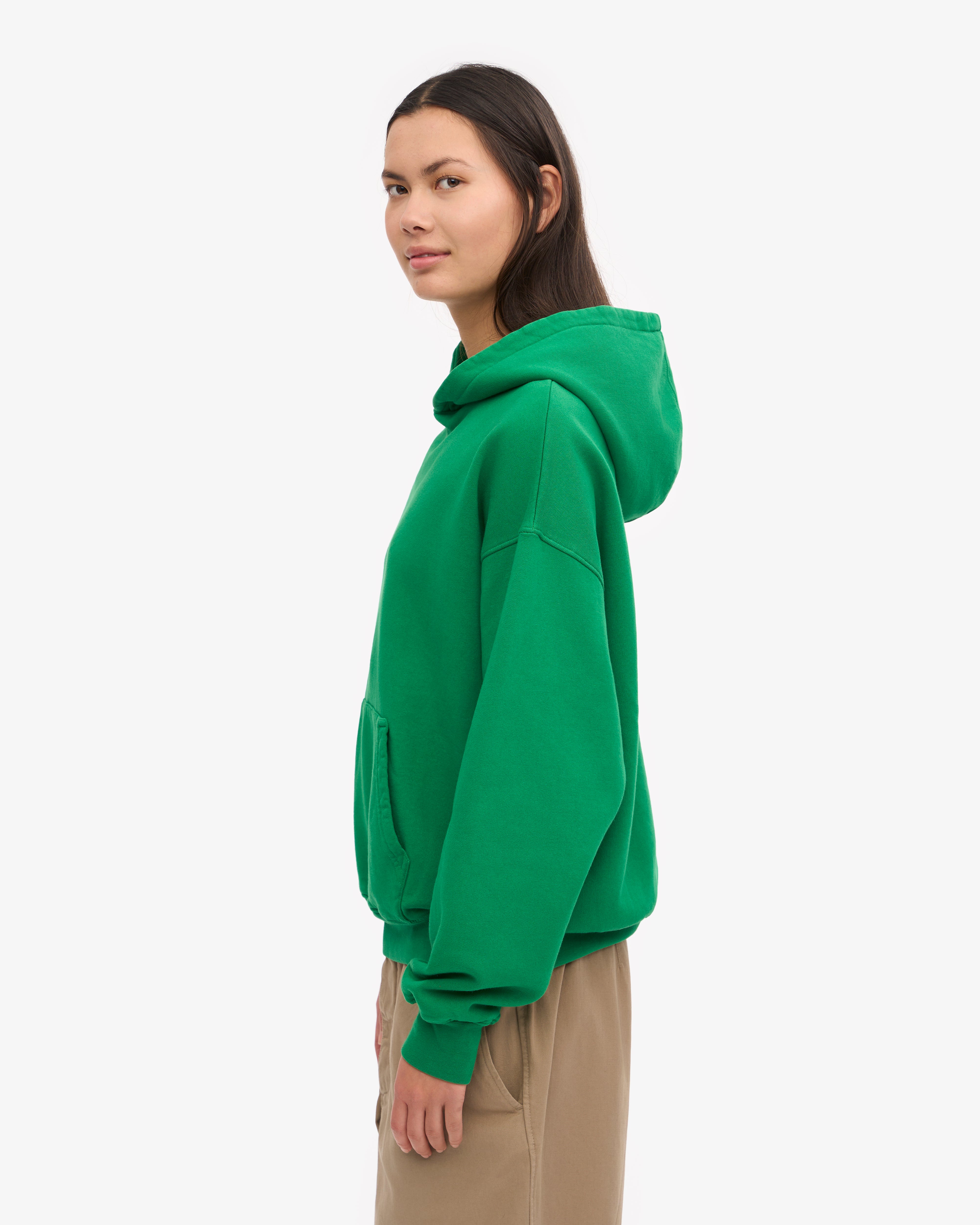 Organic Oversized Hoodie - Kelly Green | Eco-Friendly Cotton Pullover for Men & Women | Perfect for Casual Wear, Gym & Outdoor Activities