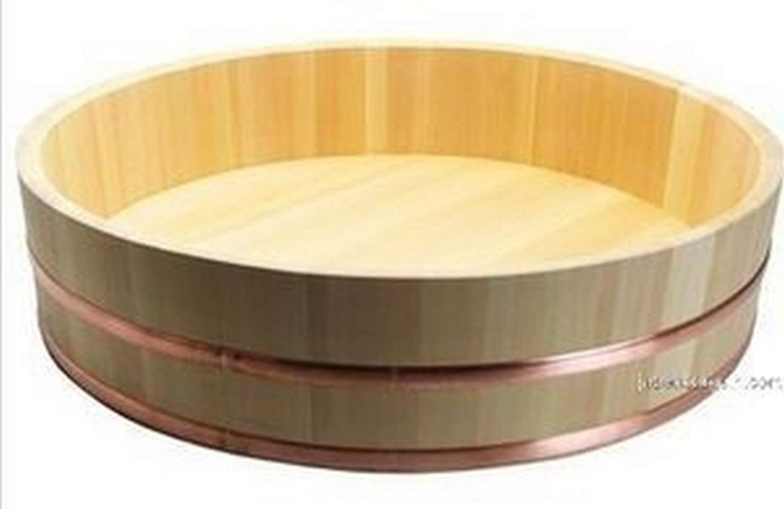 Premium Japanese Wooden Hangiri Sushi Rice Mixing Bowl - 23.6 Inch (60cm) Sawara Cypress Wood Sushi Oke - Authentic Handcrafted in Japan for Sushi Restaurants & Home Chefs - Perfect for Sushi Rice Preparation, Cooling & Mixing