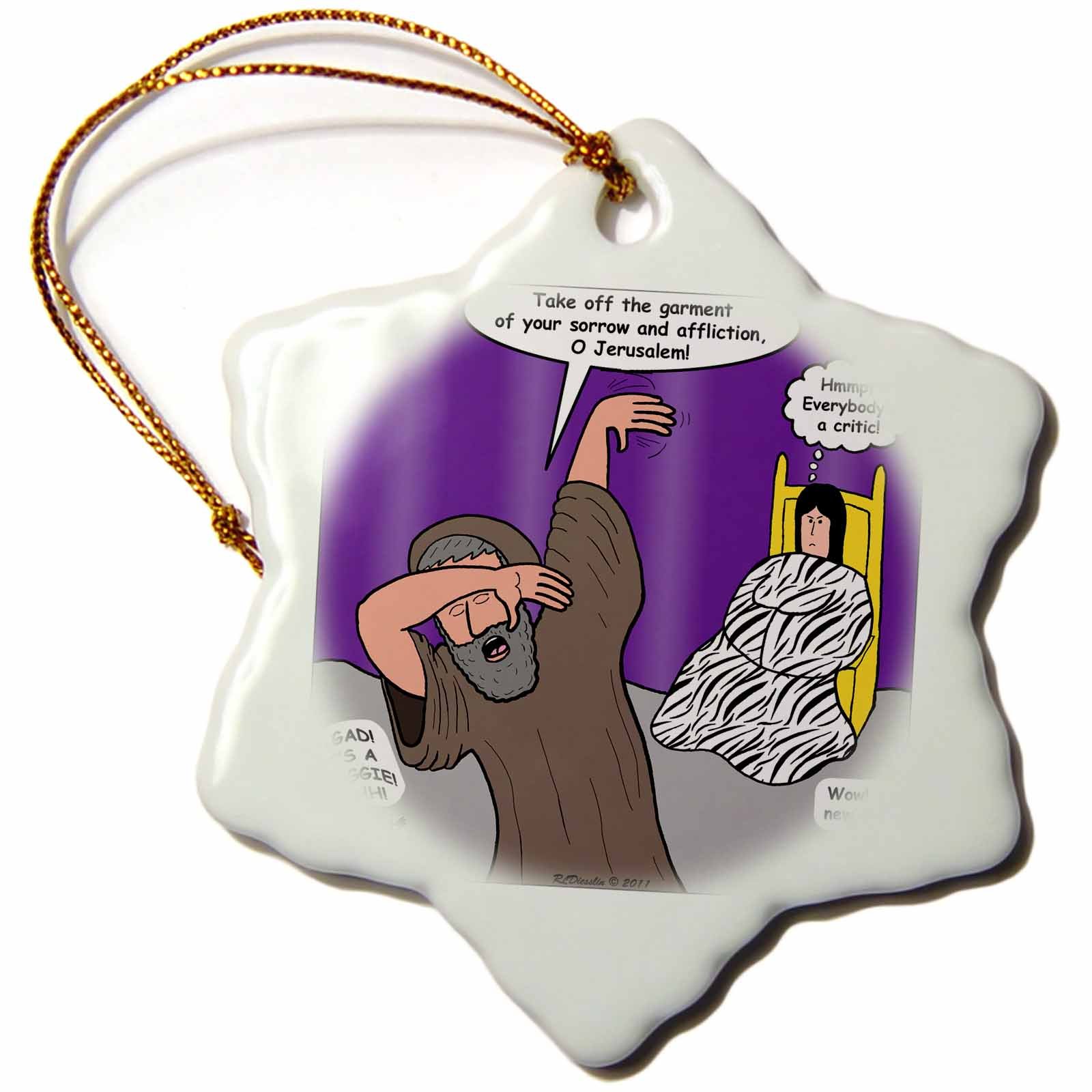 3D Rose Baruch 5 1 9 The Fashion Police Bible Snuggle Garment of Sorrow and Affliction Jerusalem Snowflake Ornament - Unique Christmas Tree Decoration for Holiday Home Decor
