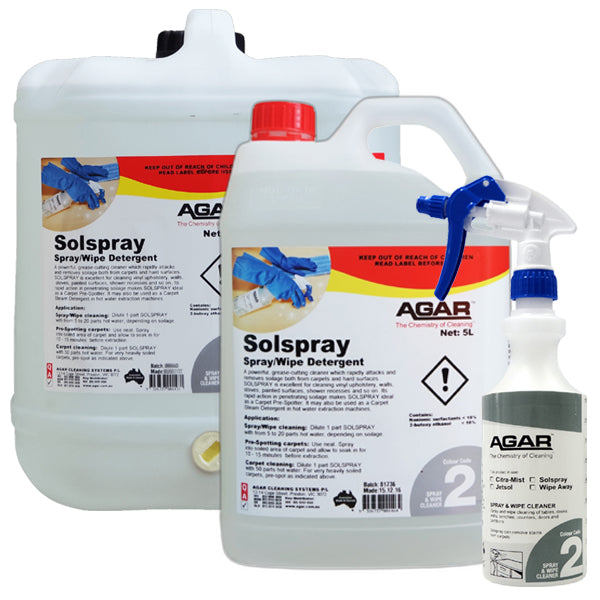 Agar Solspray Spray and Wipe Detergent - Multi-Surface Cleaner for Kitchen, Bathroom & Floors | Eco-Friendly Cleaning Solution for Home & Office Use