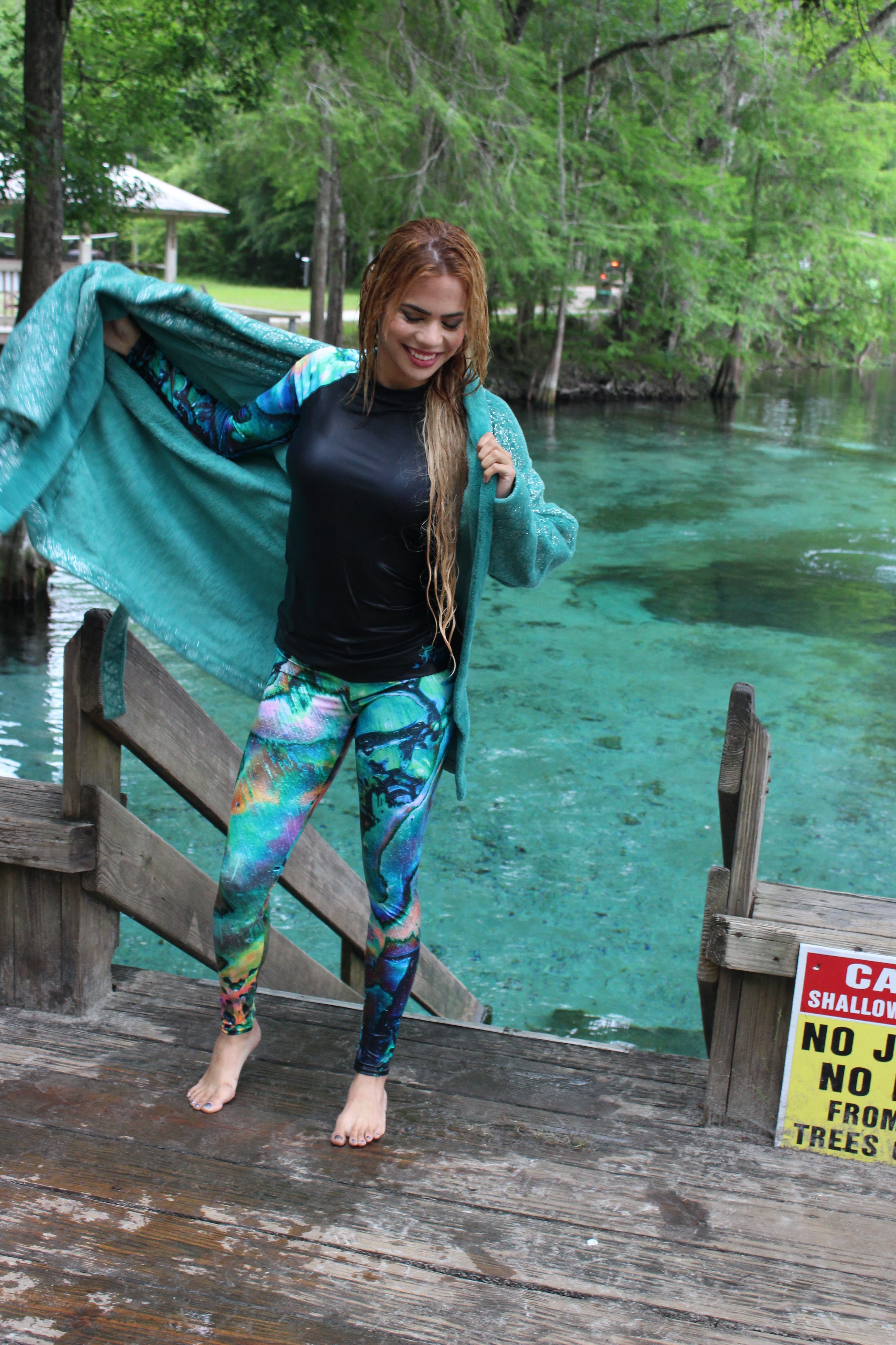 Premium Abalone Mermaid Print Yoga Pants - High Waisted Seamless Workout Leggings for Women - Perfect for Yoga, Gym, and Beach Fashion