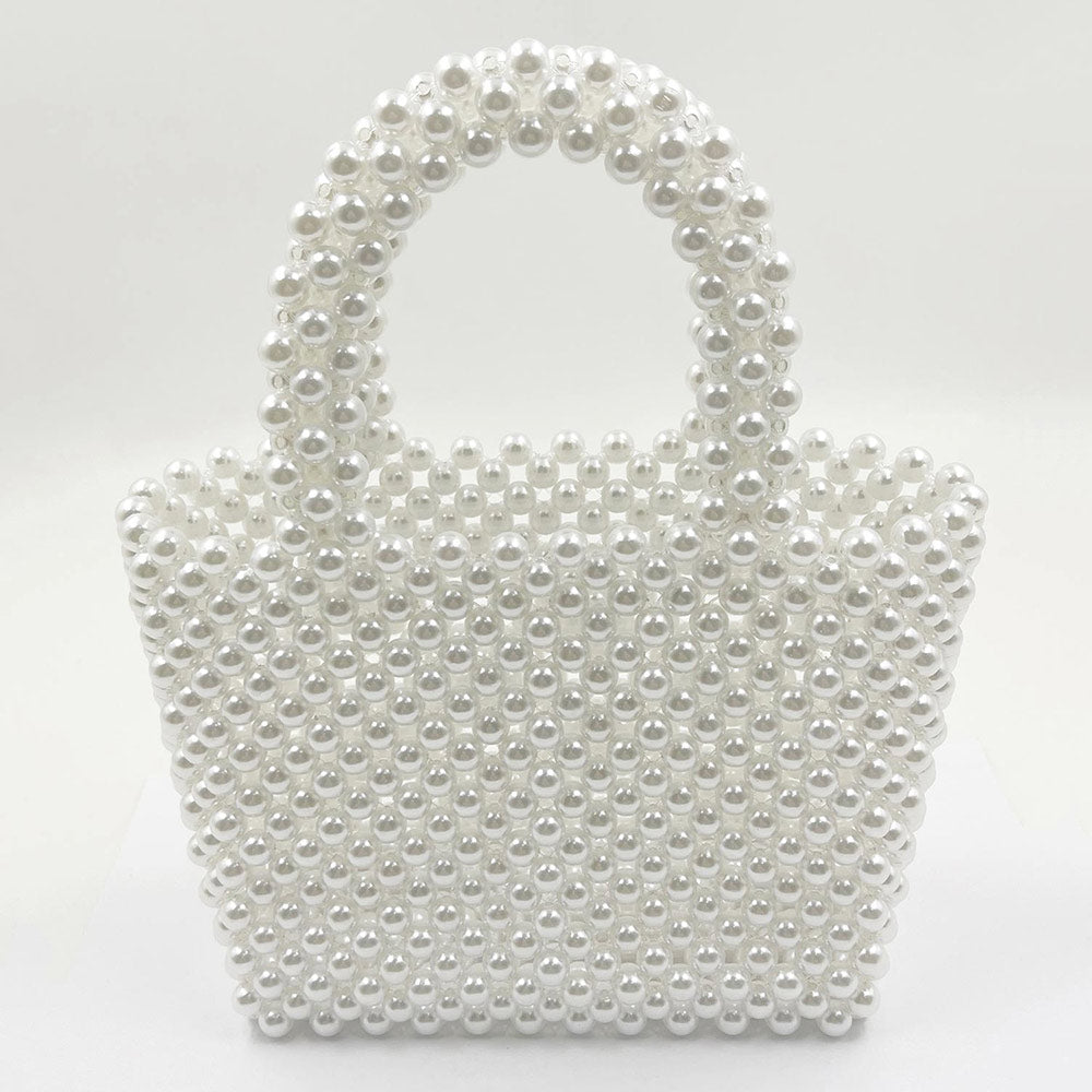 Stylish White Pearl Tote Bag for Women - Fashionable & Durable Handbag for Work, Travel & Everyday Use