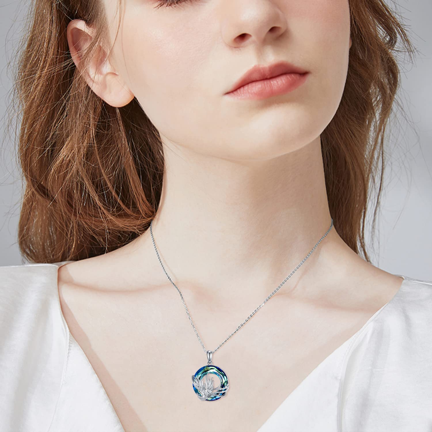 925 Sterling Silver Crystal Phoenix Pendant Necklace for Women - Elegant Firebird Jewelry Gift for Anniversary, Birthday & Special Occasions | Perfect for Date Nights, Parties & Formal Events