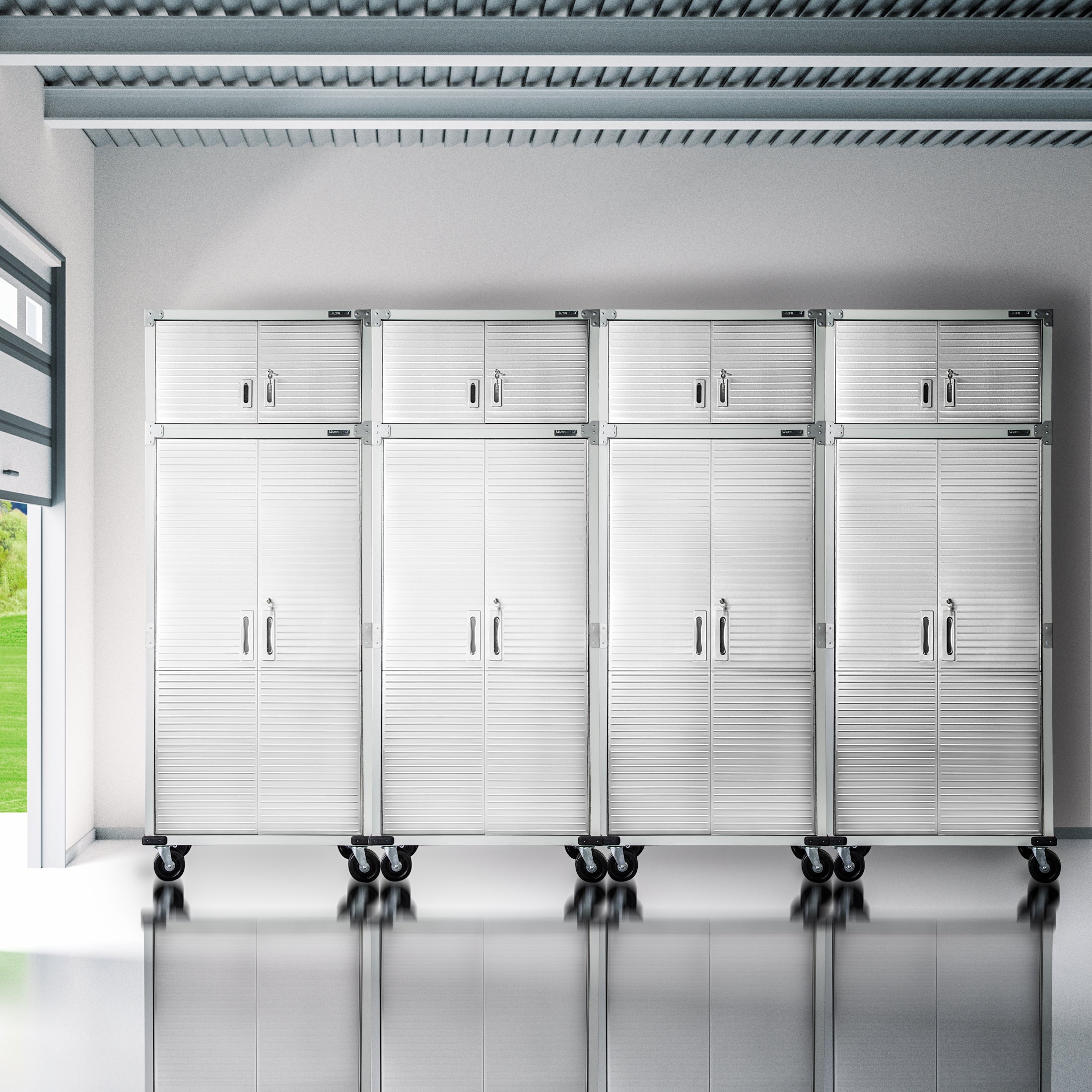 UltraHD® 8-Piece Rolling Storage Cabinet System - Heavy Duty Mobile Organizer for Office, Garage & Workshop - Perfect for Tools, Supplies & Equipment Storage