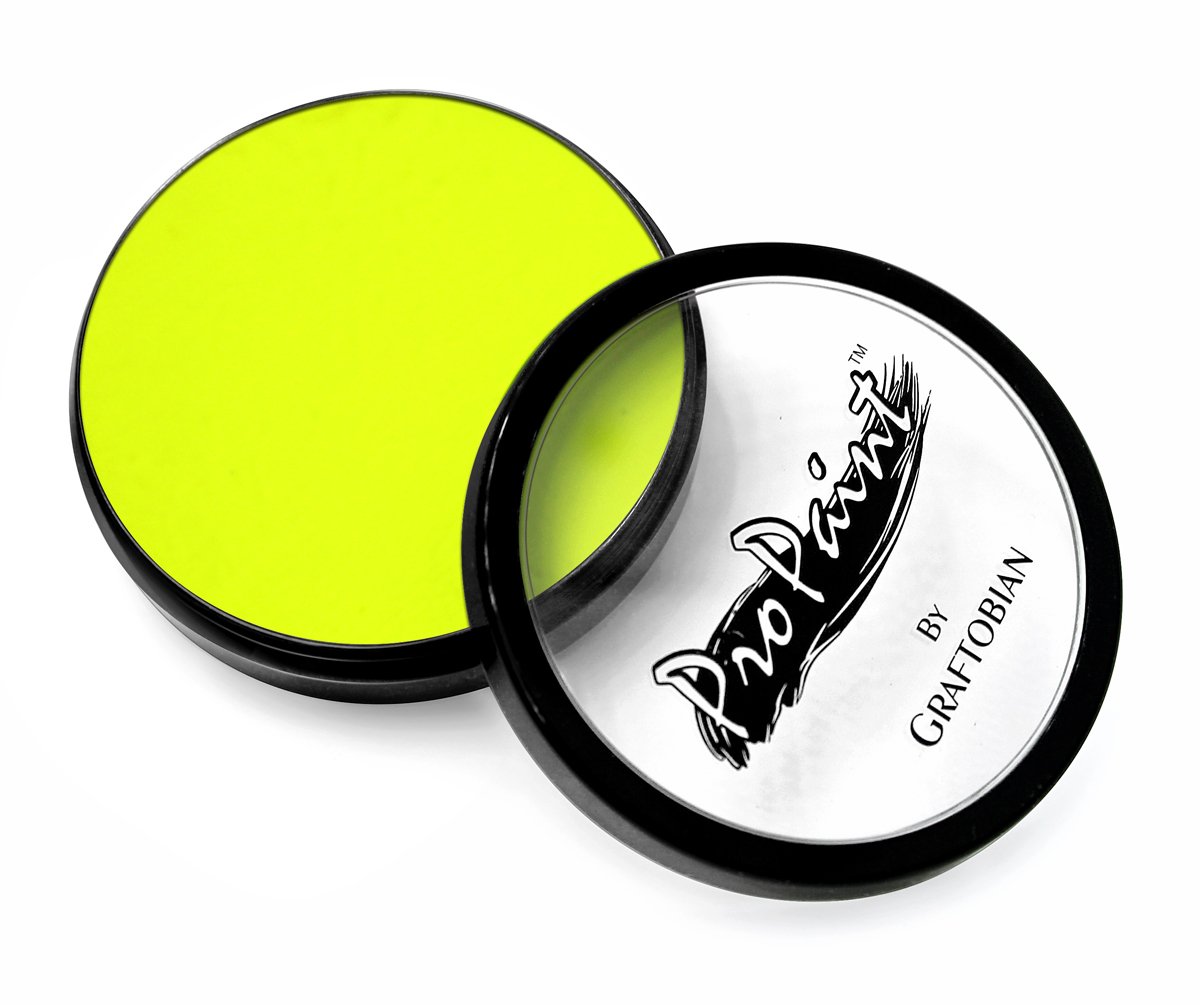 Graftobian Pro Paint Hair and Nail Paint - Electric Yellow (Neon) | Professional Makeup & Nail Art Supplies for Cosplay, Halloween & Special Effects | Waterproof & Long-Lasting