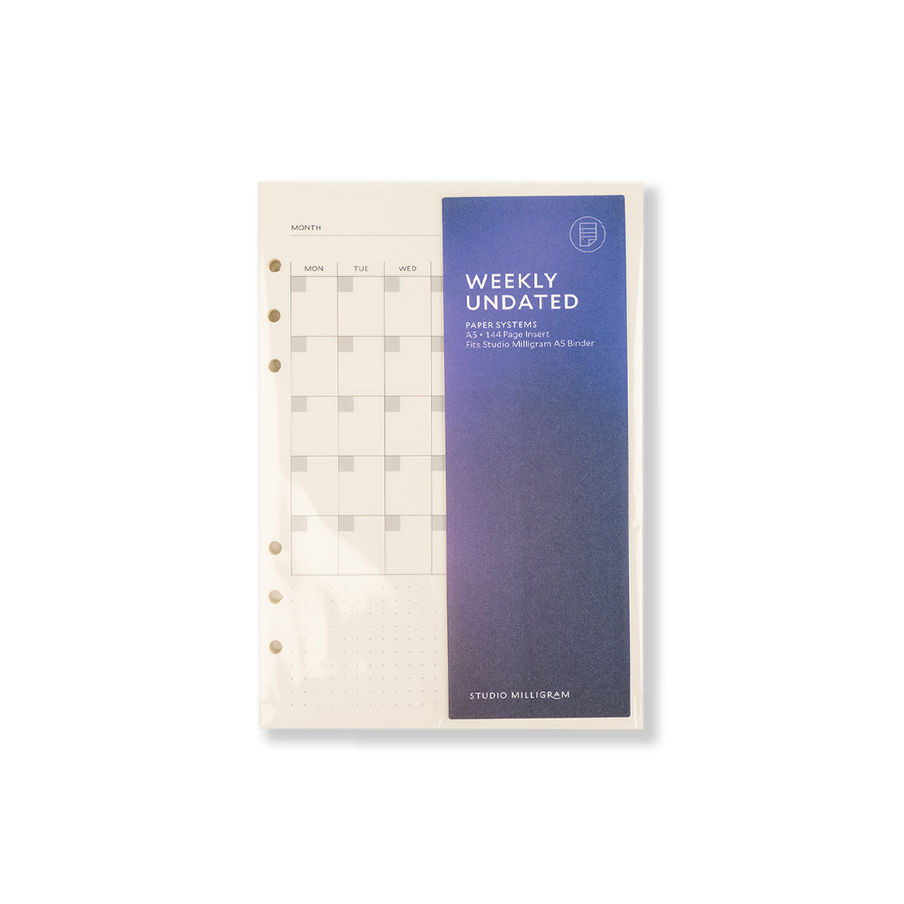 Undated Weekly Planner Binder Insert - A5 Size for Productivity & Organization | Perfect for Work, School & Personal Planning