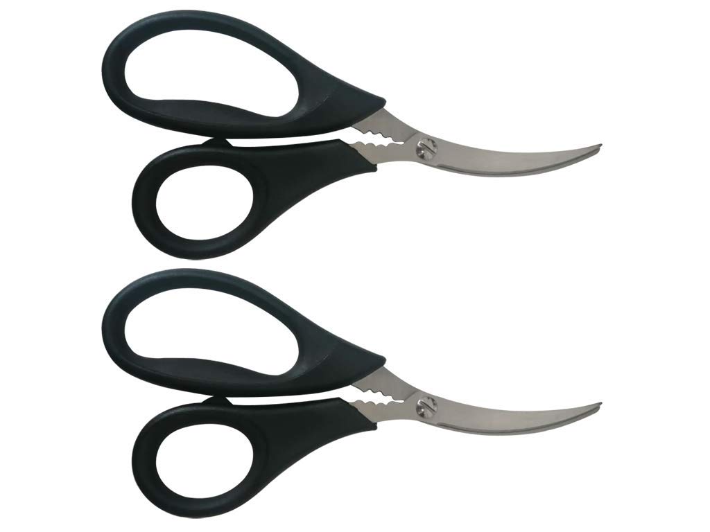 Premium Stainless Steel Shrimp Deveiner Scissors - 2 Pack Kitchen Tool for Lobster, Crawfish, Prawns & Crab Legs | Easy Seafood Cleaning & Cracking | Perfect for Home Cooking, Restaurants & Outdoor BBQs