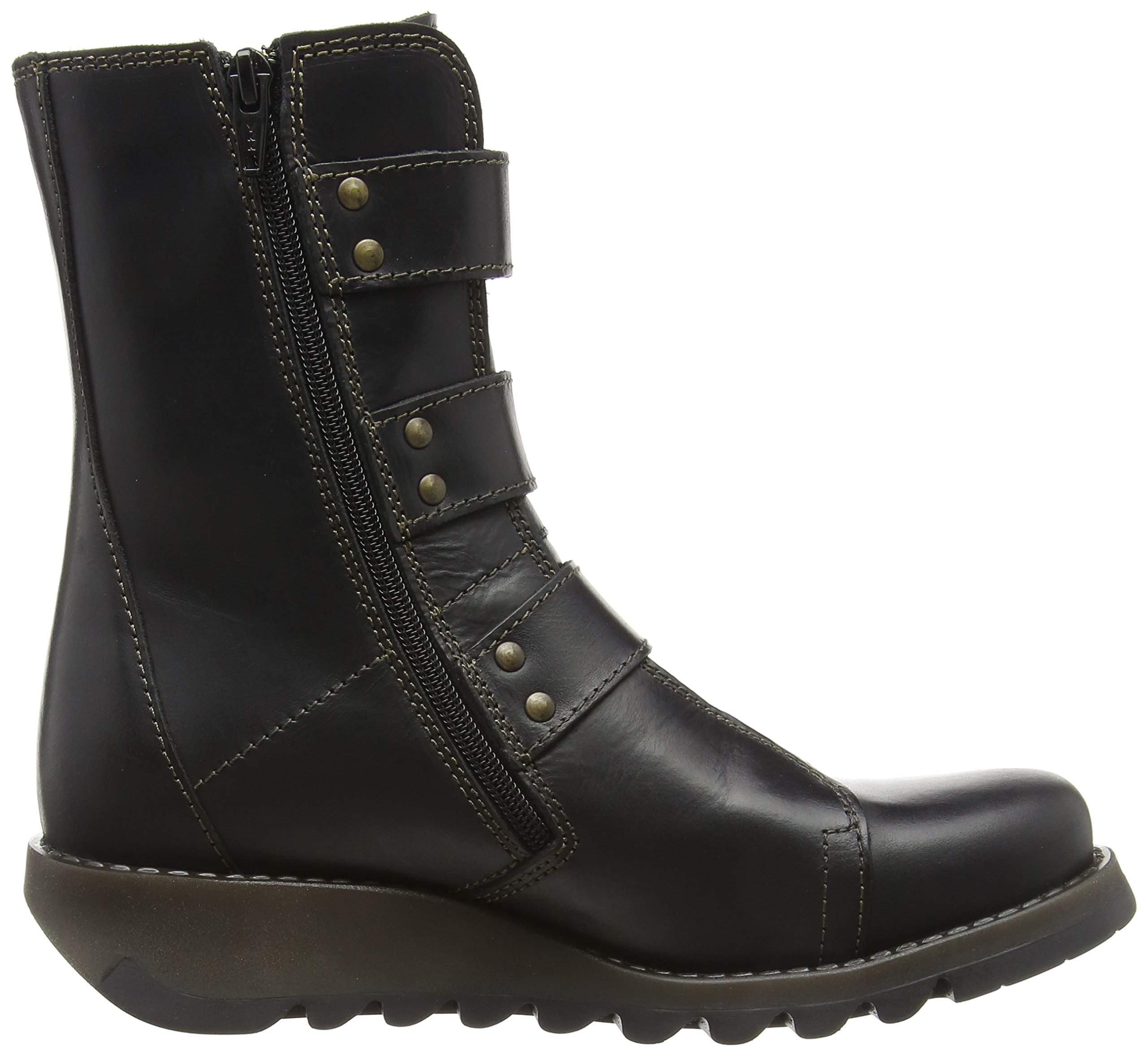 Fly London Women's Biker Boots - Stylish Ankle Boots for Women, Chunky Heel, Leather Motorcycle Boots | Perfect for Casual Outfits, Night Out & Fall Fashion