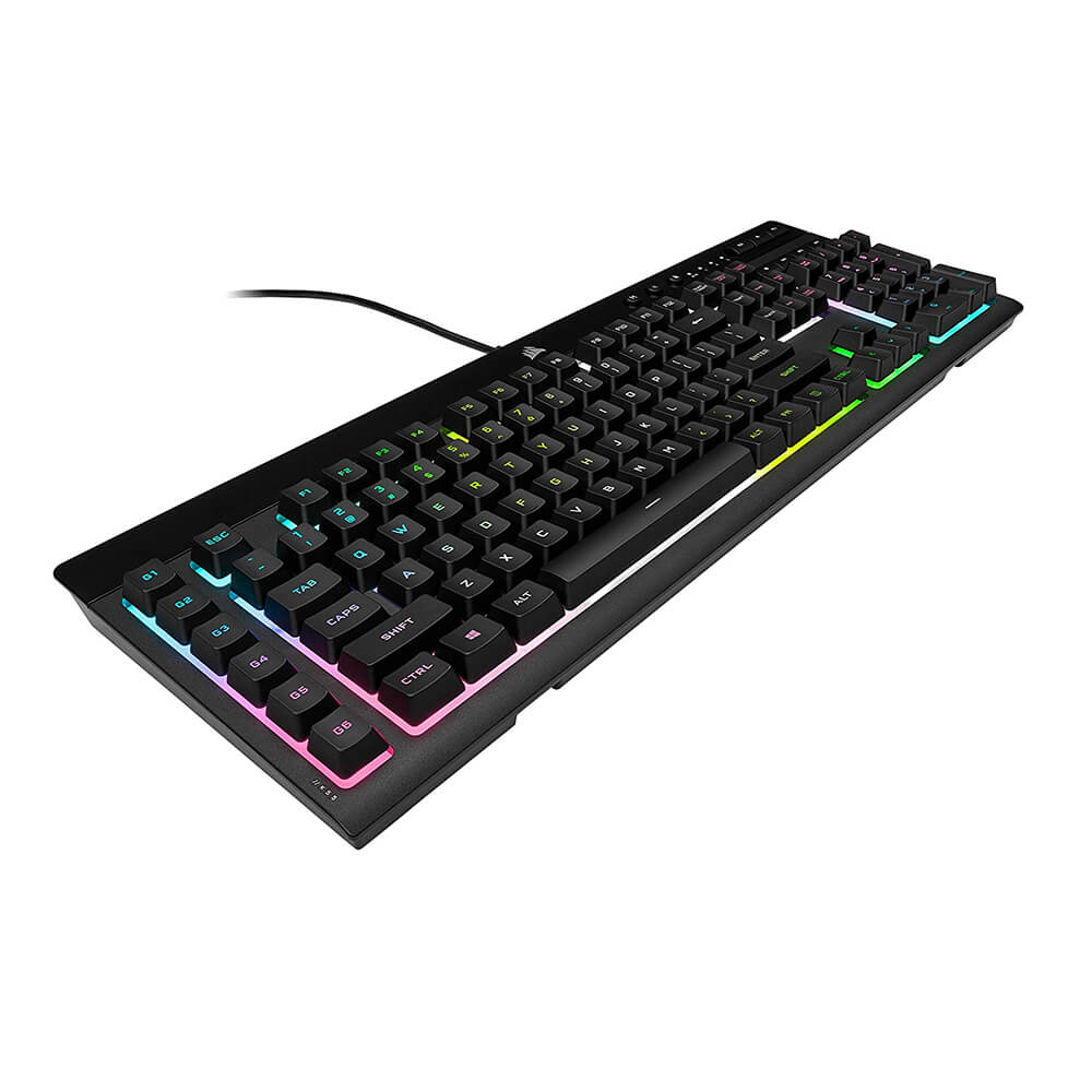 Corsair K55 RGB Pro XT Mechanical Gaming Keyboard - Wired USB RGB Backlit Keyboard with 6 Programmable Macro Keys for PC Gaming, Streaming & Office Work