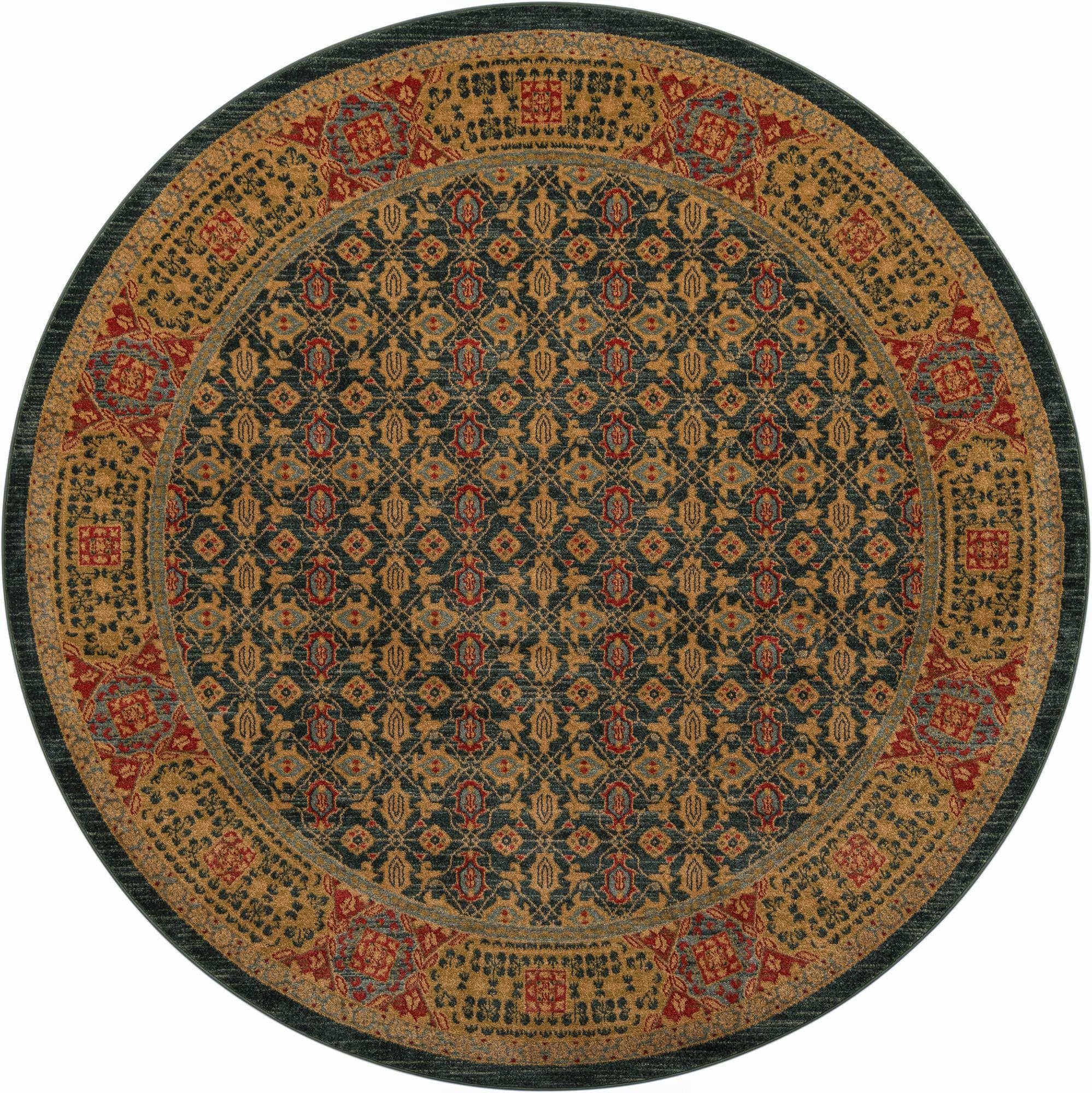 Amina Collection 8' Round Navy Blue Flatweave Rug - Soft & Durable for Kitchens, Dining Rooms & Living Spaces | Rugs.com