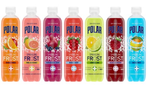 Polar Sparkling Water Variety Pack - 7 Flavors, Zero Sugar, 17 Fl Oz Cans (Pack of 7) | Refreshing Beverage for Office, Gym & Home Hydration | Sanisco Packaging