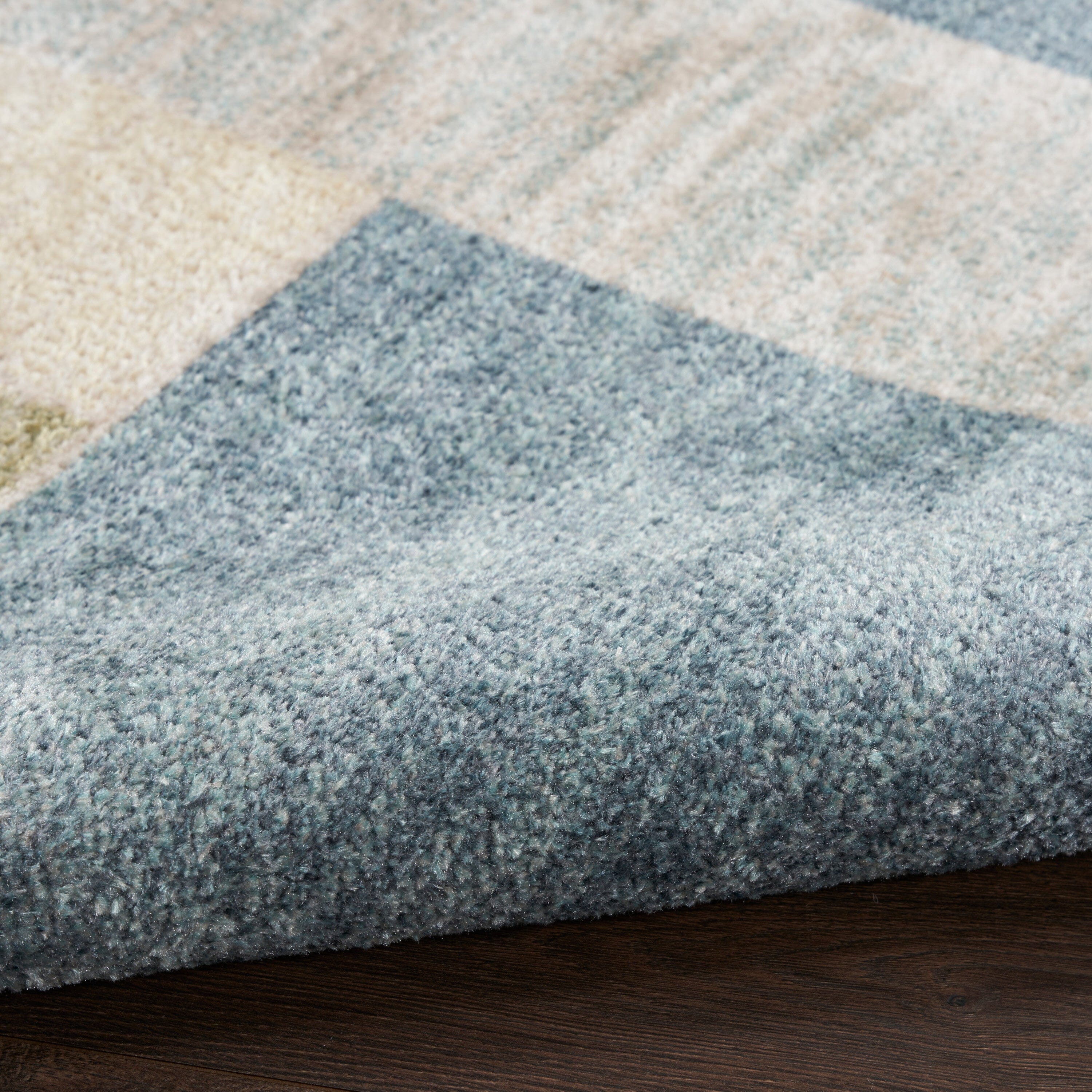 Nourison Astra Machine Washable Blue Green Modern Indoor Area Rug ASW09 - Perfect for Living Room, Bedroom, and Home Decor
