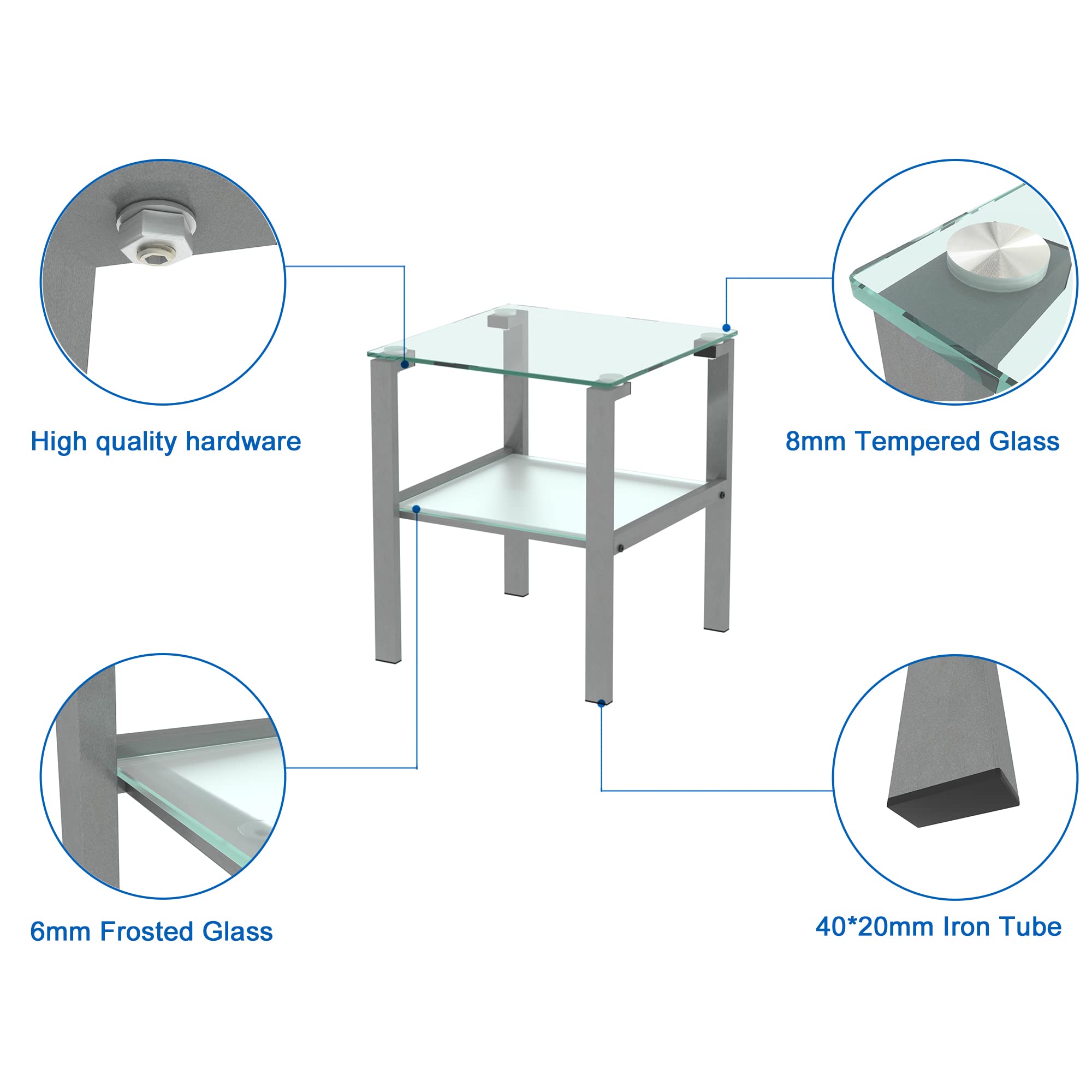 Black Side Table - Small End Table for Living Room, Nightstand for Bedroom - Modern Grey Accent Table - Perfect for Sofa, Chair & Bedside Use