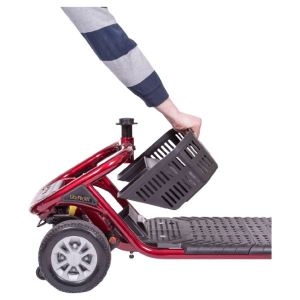 Golden Technologies LiteRider 4 Wheel Mobility Scooter GL141 - Lightweight Foldable Electric Scooter for Adults & Seniors - Indoor & Outdoor Use for Shopping, Travel, and Daily Mobility