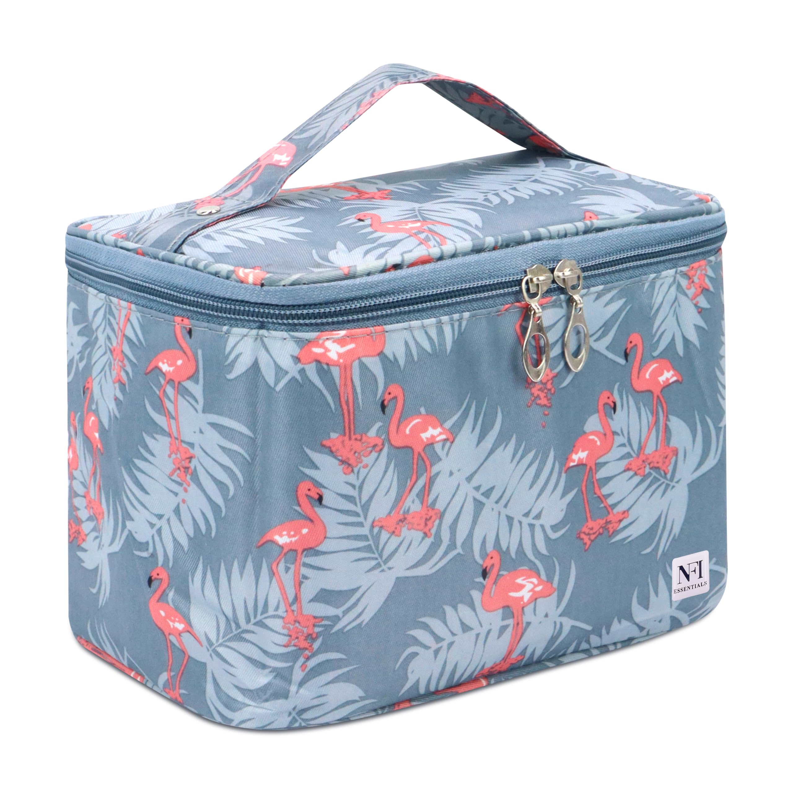 NFI Essentials Printed Cosmetic Organizer Bag - Waterproof Makeup Travel Pouch for Women & Girls | Perfect for Toiletries, Makeup Storage & Vanity Organization | Great for Travel, Gym & Daily Use