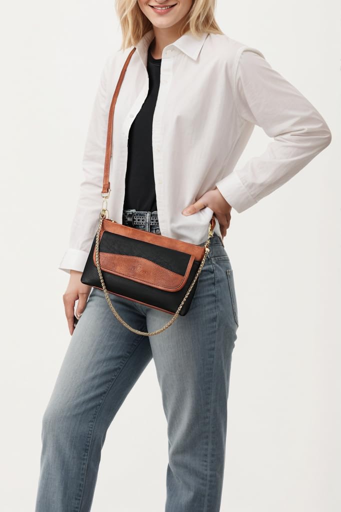 Trendy Vegan Leather Crossbody Bag for Women - Small Designer Shoulder Handbag & Wristlet Purse | Perfect for Everyday Use, Date Nights & Travel Accessories