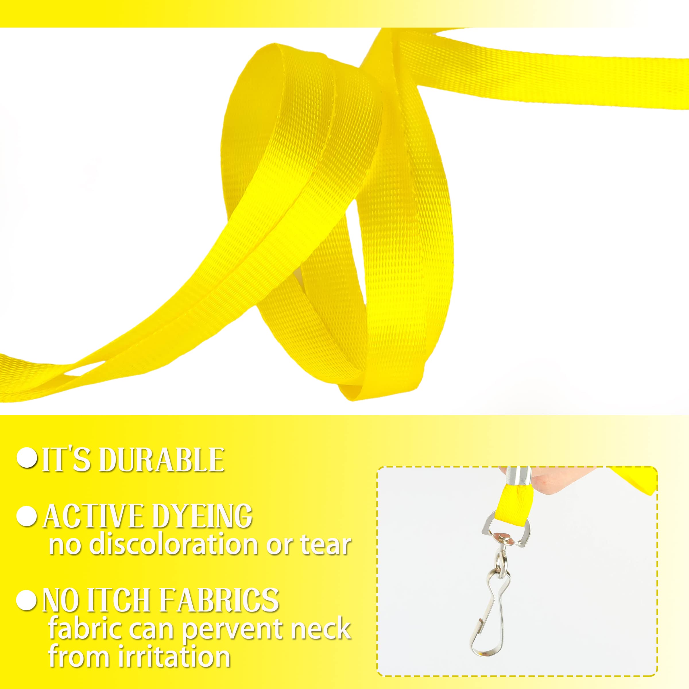50 Pack Safety Badge Lanyards with Swivel Hook - Office & Event Use