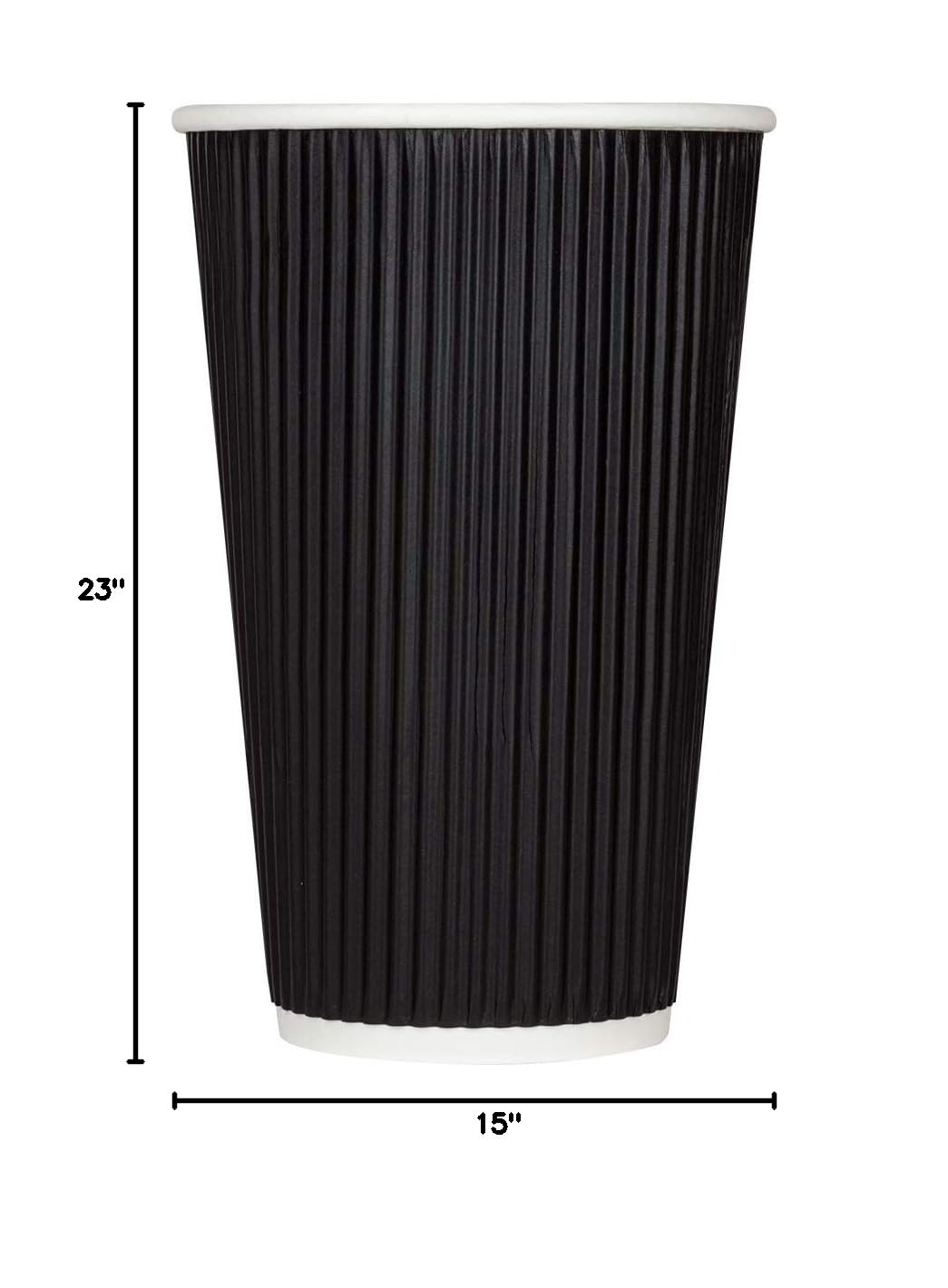Karat 16oz Ripple Insulated Coffee Cups [500 Count] - Double Poly Lined Hot Drink Containers for Coffee, Tea & Cocoa - Perfect for Offices, Cafes & Catering - Black (C-KRC516B)