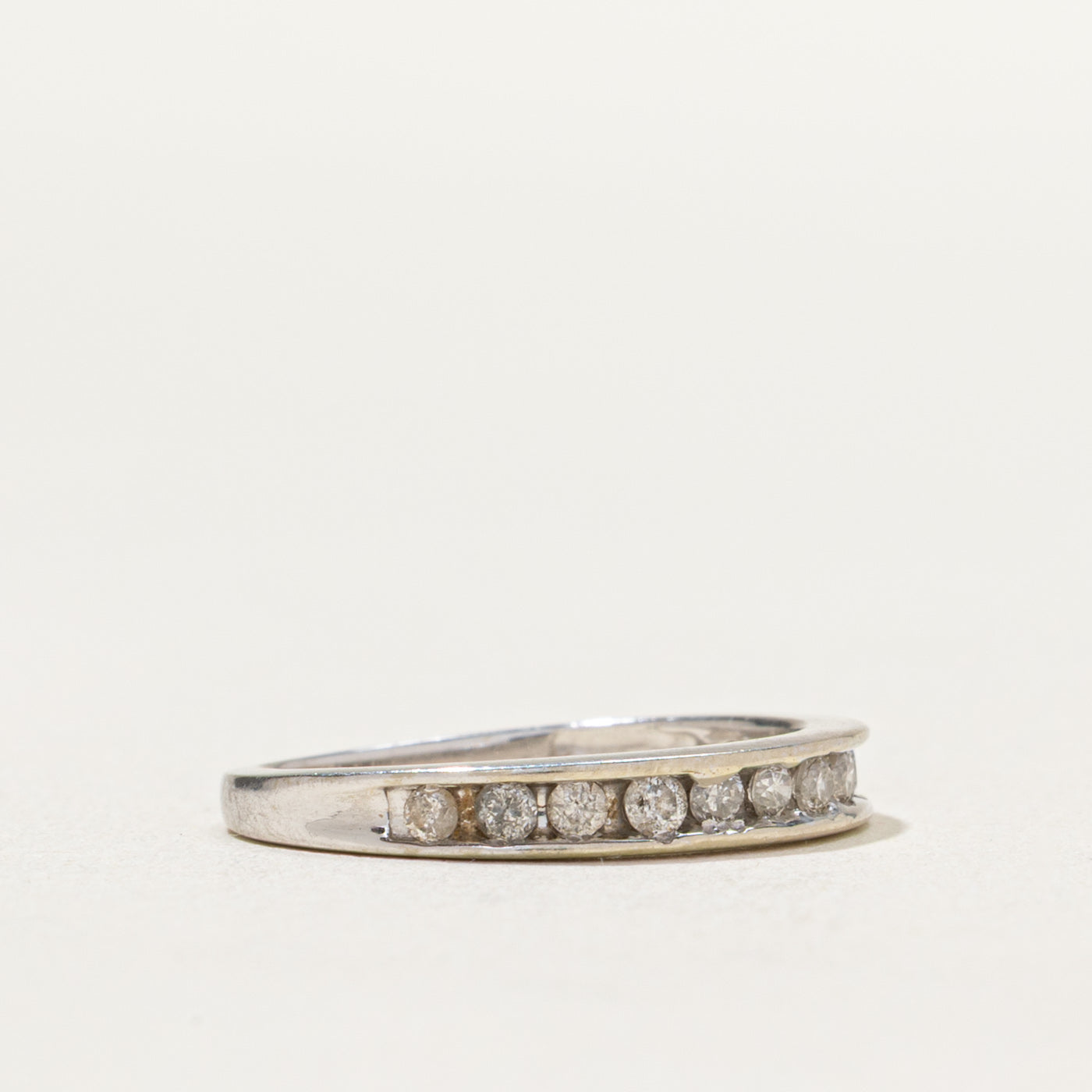 Semi Eternity Channel Set Diamond Wedding Band Ring - 0.24 Carat Total Weight (CTW) - Size 4 - Perfect for Anniversary Gifts, Bridal Jewelry & Everyday Luxury Wear