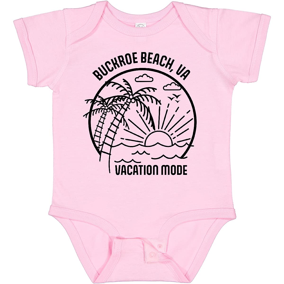 Inktastic Summer Vacation Mode Buckroe Beach Virginia Baby Bodysuit - Cute Infant Onesie for Beach Trips & Family Vacations