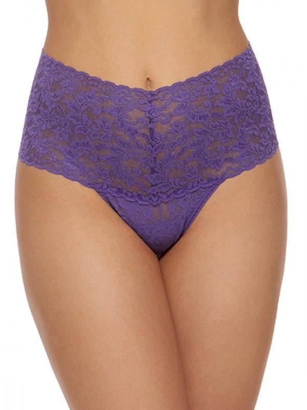 Vintage High Waisted Sheer Lace Thong Panties for Women - Sexy Retro Underwear for Date Night & Boudoir Photography