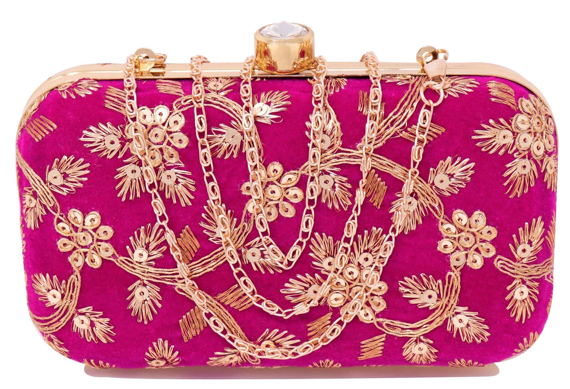 AILTINO Women's Stylish Box Clutch Purse with Detachable Sling Chain - Perfect for Evening Parties, Weddings & Special Occasions