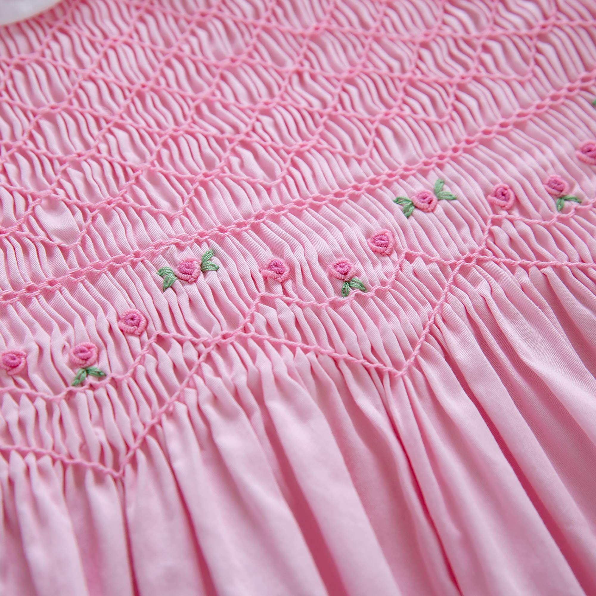 Pettigirl Girls Smocked Hand Embroidered Cotton Summer Dresses - Floral Boho Sundress for Toddler & Kids Outdoor Play, Birthday Party, Photo Shoot