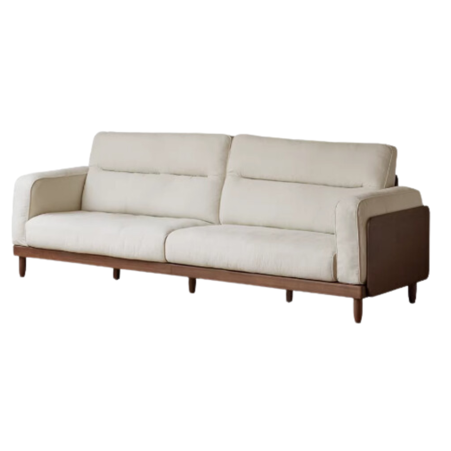 102.5х38.2х38.6 inch / 260.4х97х98сm / Rich dark walnut - pear white color / Black Walnut sofa